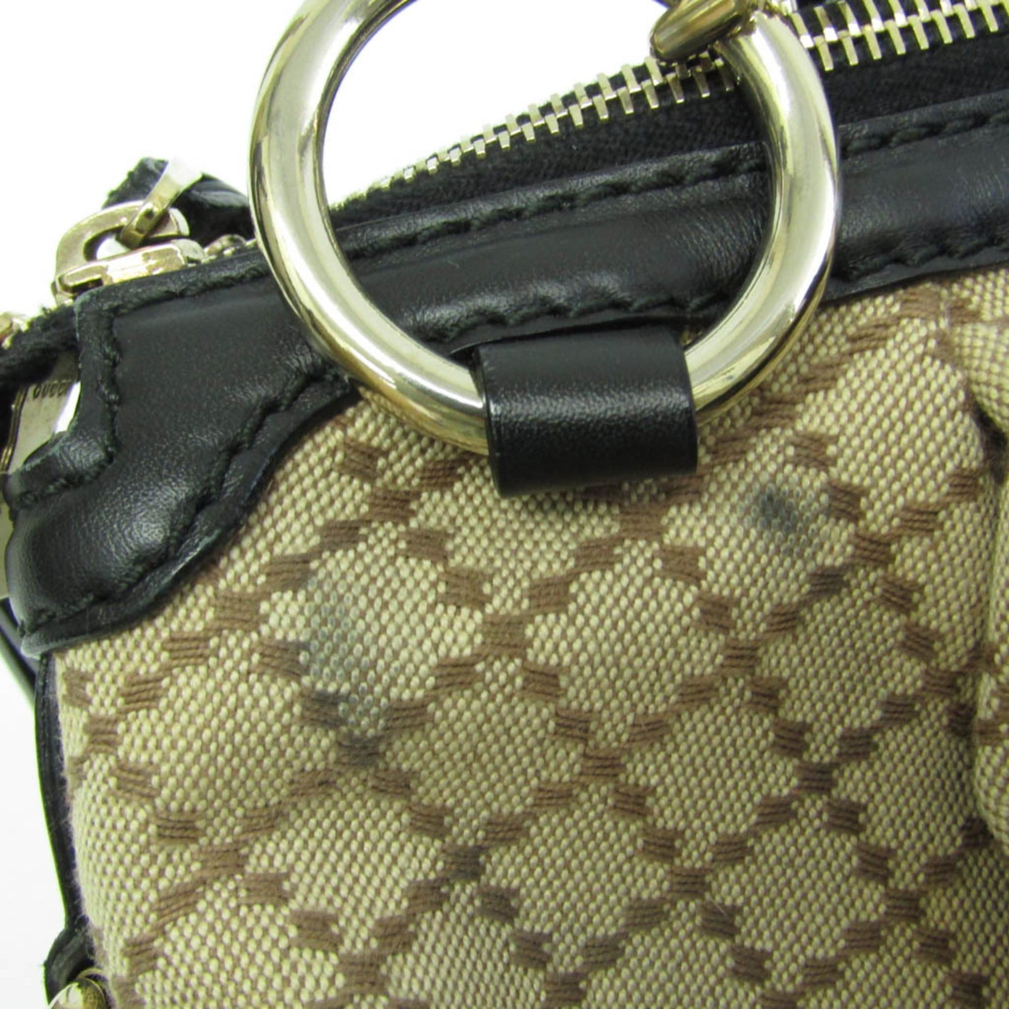 Gucci Gucci Sukey Diamante 247902 Women's Canvas,Leather Handbag,Shoulder Bag Beige,Black Size ONE SIZE - 8 Thumbnail