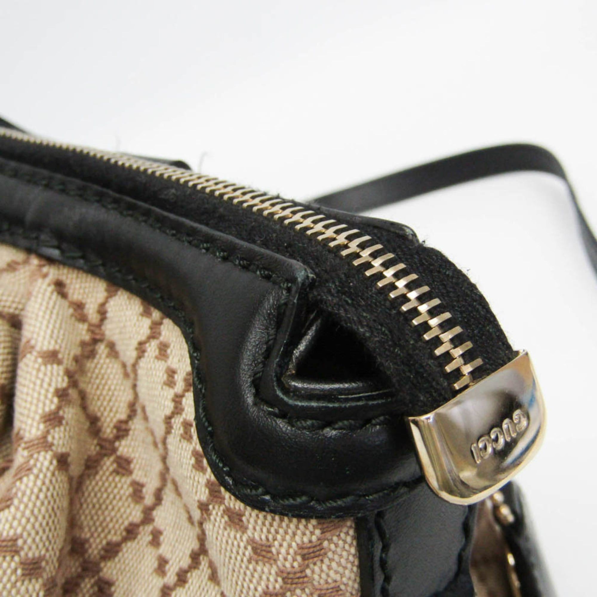 Gucci Gucci Sukey Diamante 247902 Women's Canvas,Leather Handbag,Shoulder Bag Beige,Black Size ONE SIZE - 9 Thumbnail