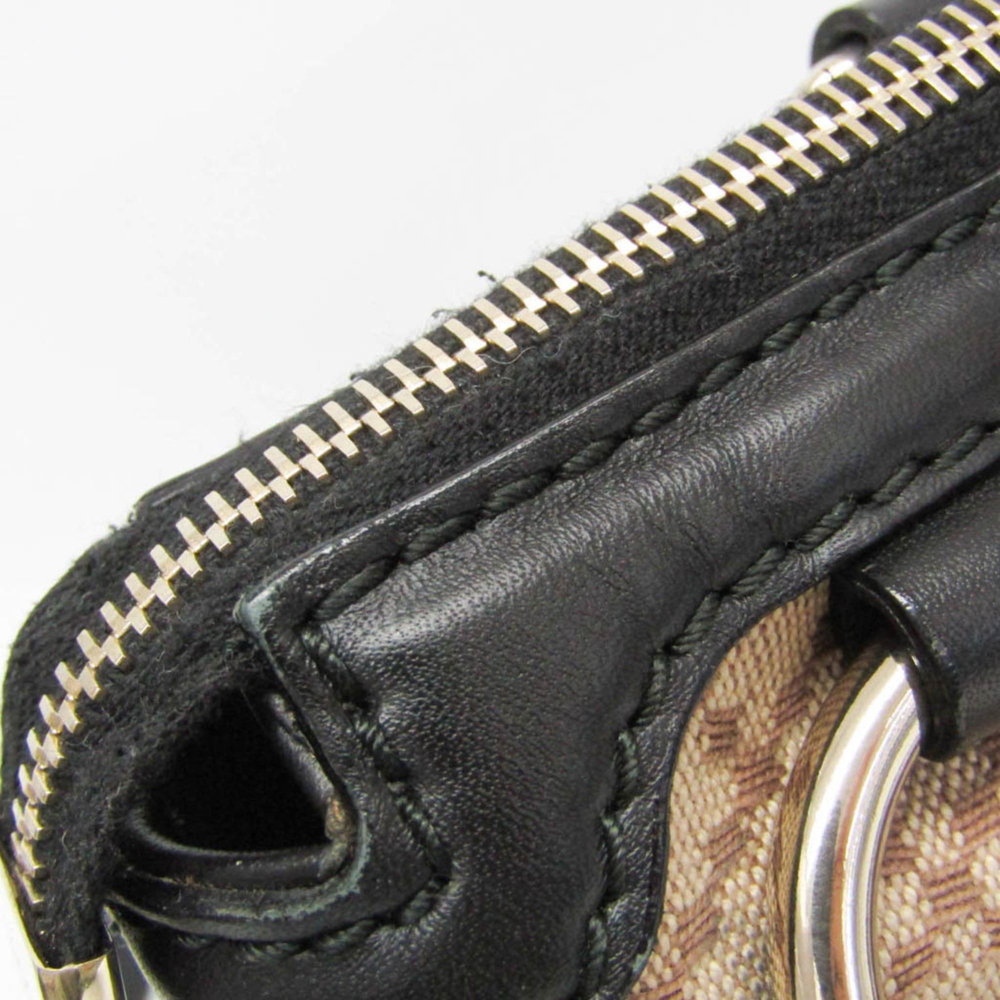 Gucci Gucci Sukey Diamante 247902 Women's Canvas,Leather Handbag,Shoulder Bag Beige,Black Size ONE SIZE - 10 Thumbnail