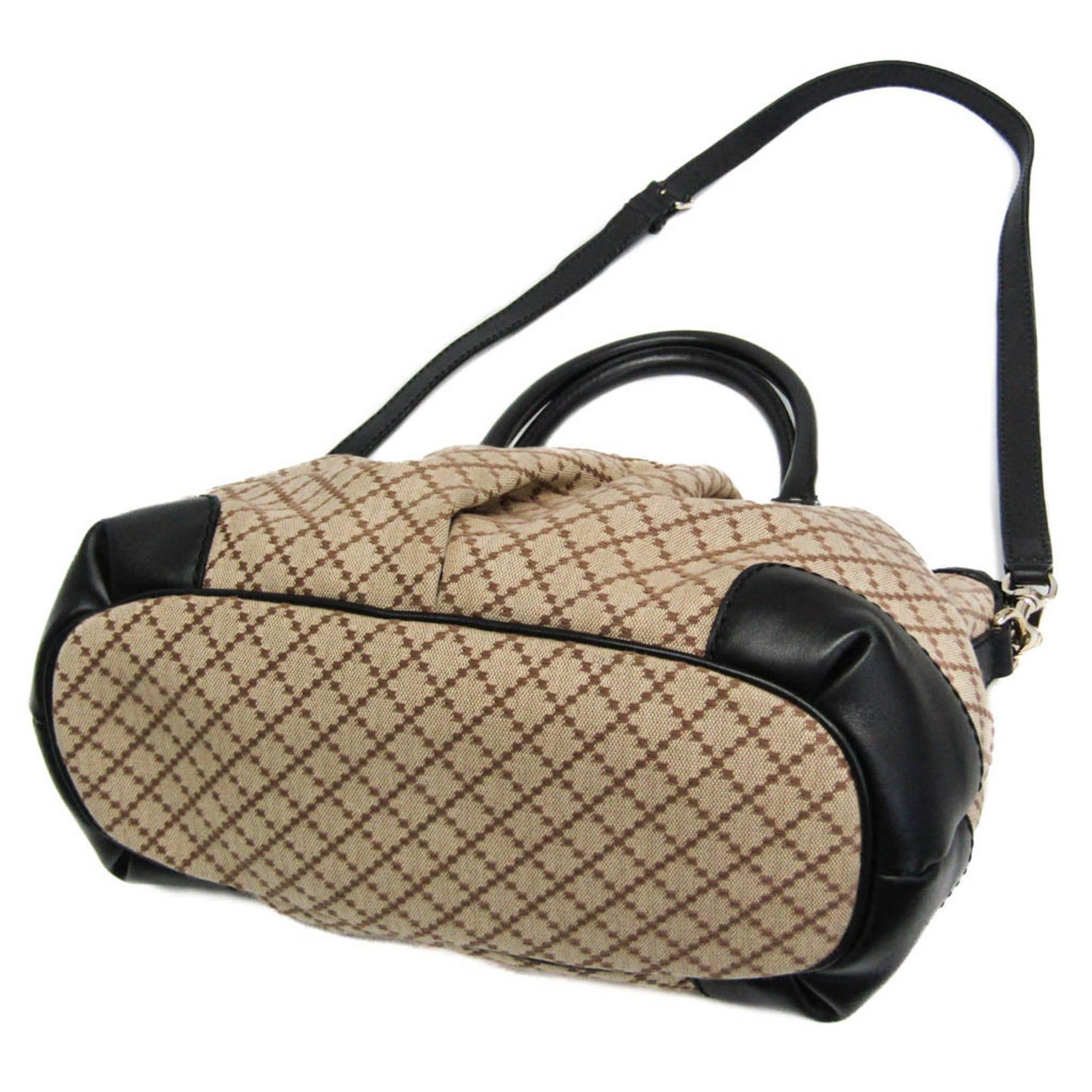 Gucci Gucci Sukey Diamante 247902 Women's Canvas,Leather Handbag,Shoulder Bag Beige,Black Size ONE SIZE - 3 Thumbnail