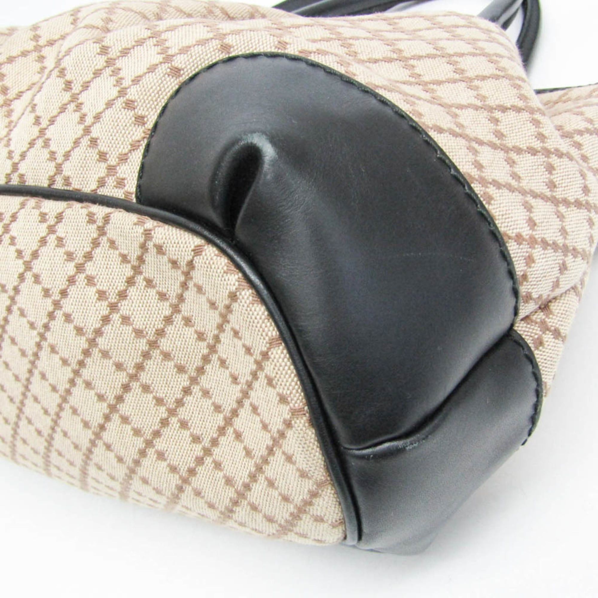 Gucci Gucci Sukey Diamante 247902 Women's Canvas,Leather Handbag,Shoulder Bag Beige,Black Size ONE SIZE - 6 Thumbnail