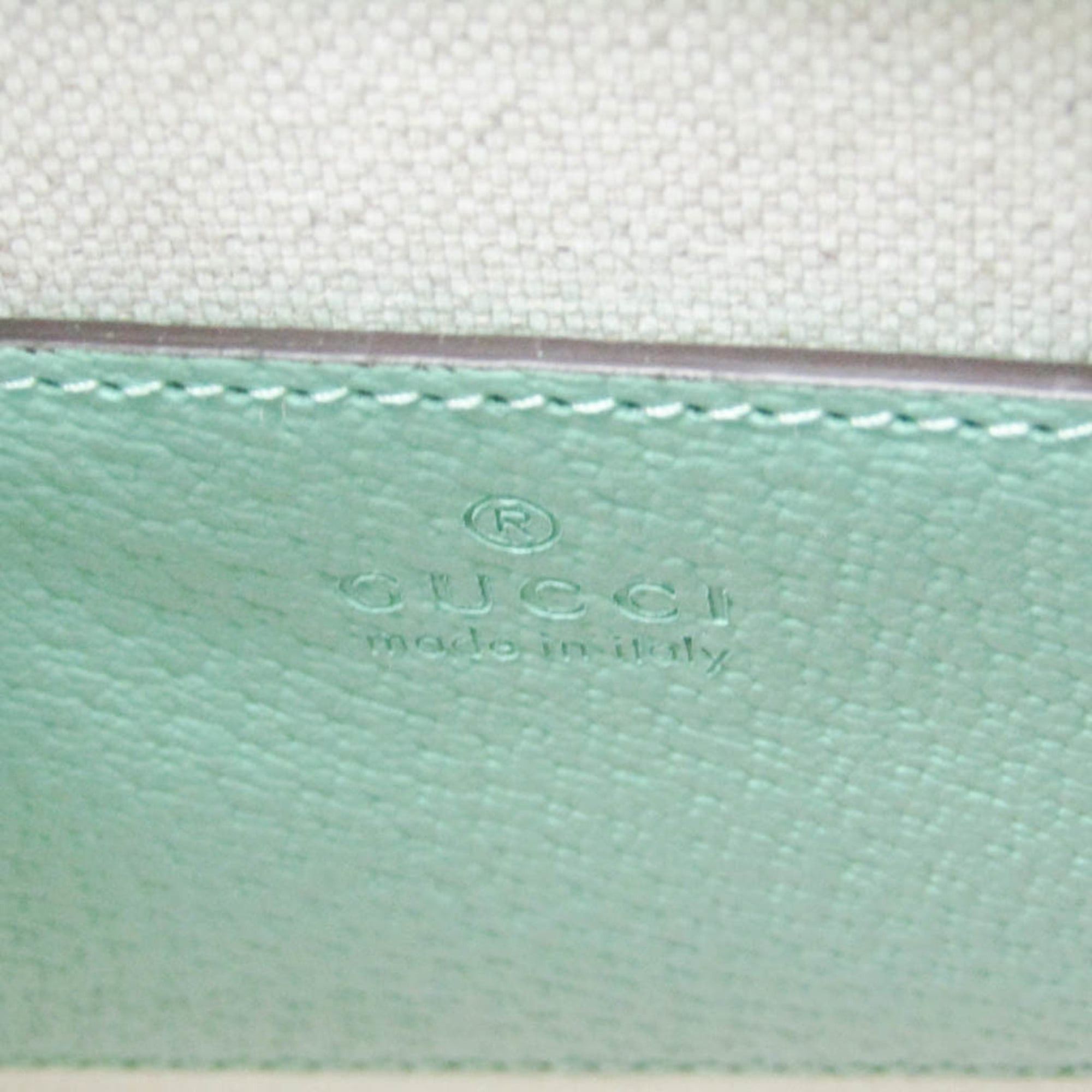 Gucci Gucci Jumbo GG 671623 Women's Canvas,Leather Handbag,Shoulder Bag Beige,Light Green Size ONE SIZE - 8 Thumbnail