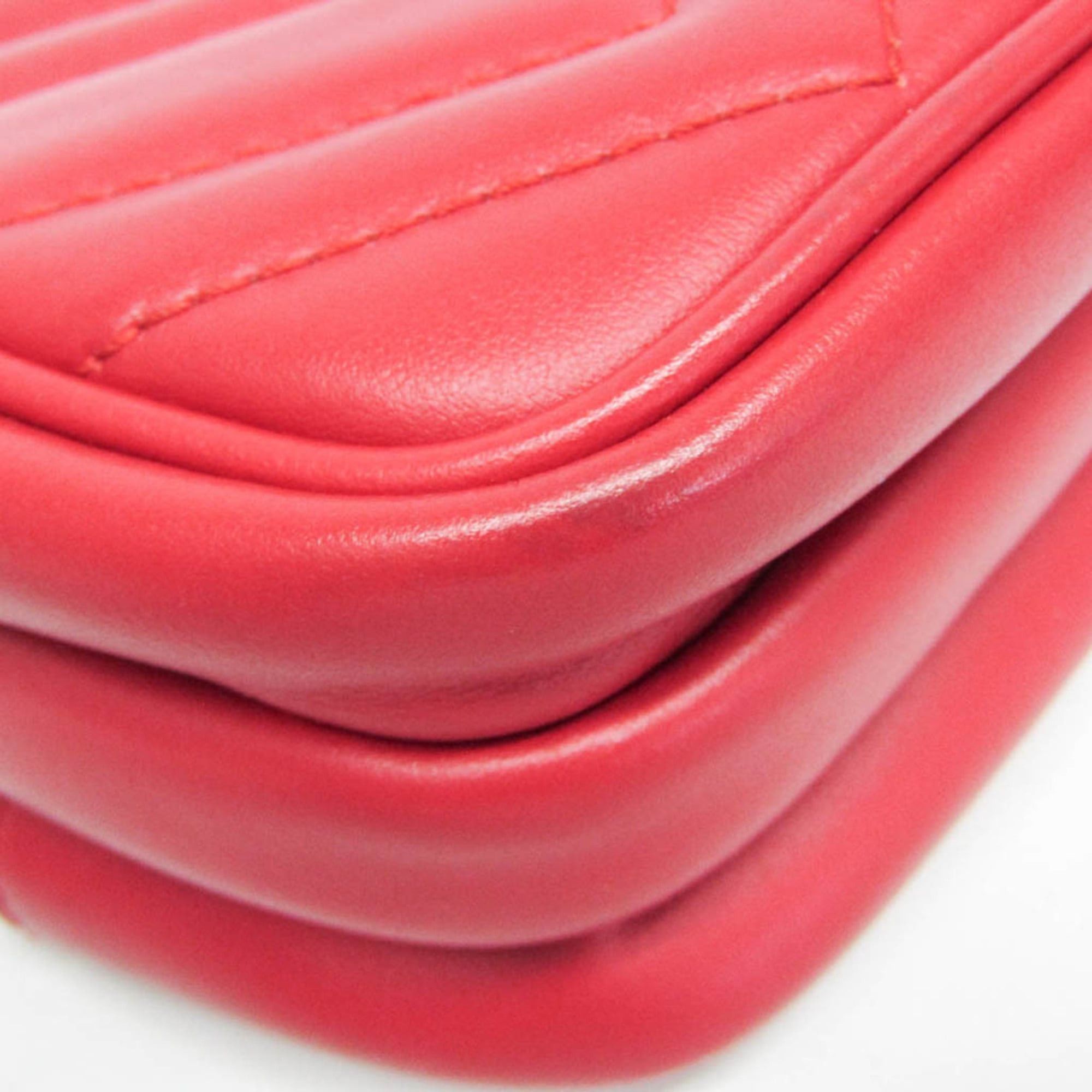 Gucci Gucci GG Marmont 546581 Women's Leather Shoulder Bag Red Color Size ONE SIZE - 4 Thumbnail