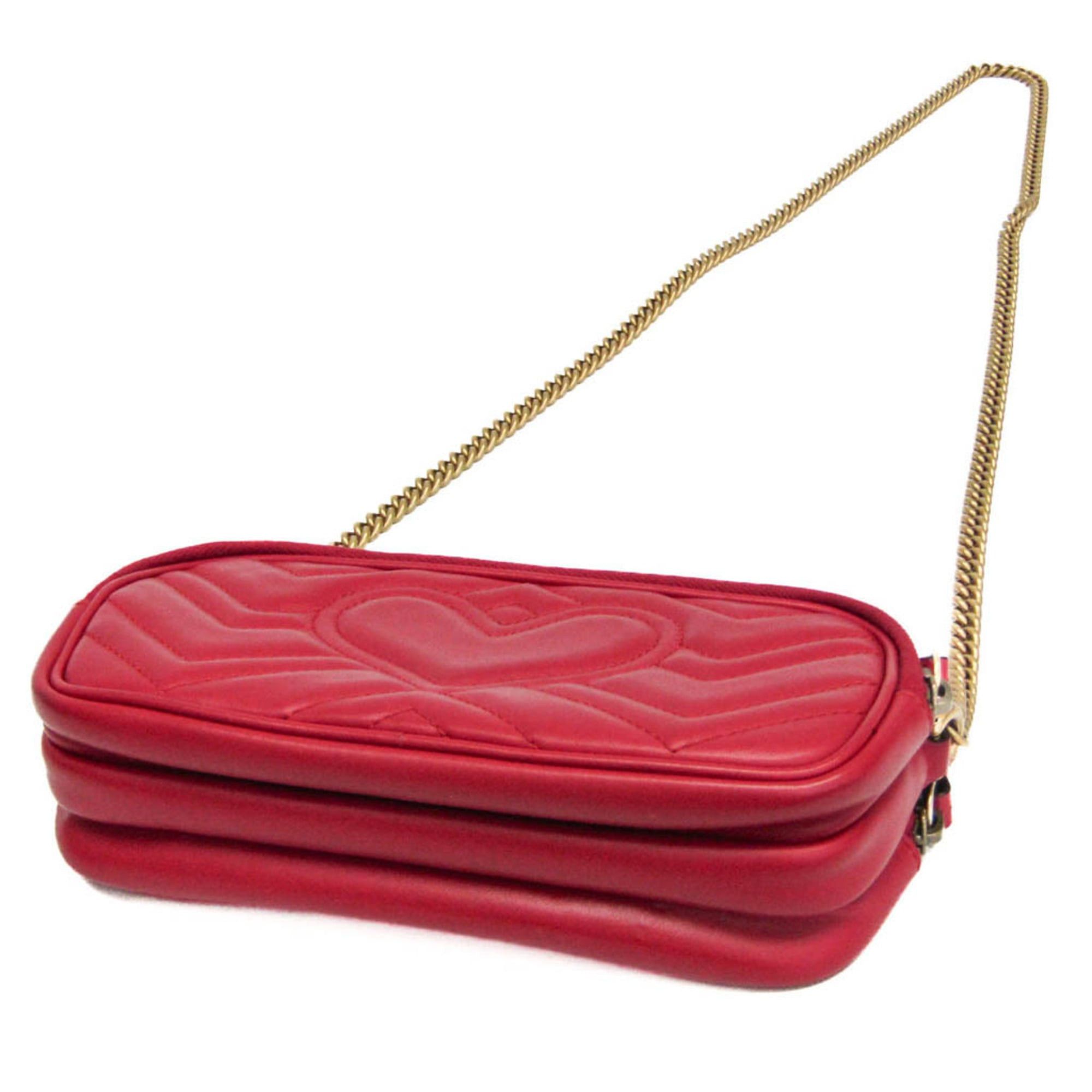 Gucci Gucci GG Marmont 546581 Women's Leather Shoulder Bag Red Color Size ONE SIZE - 2 Thumbnail