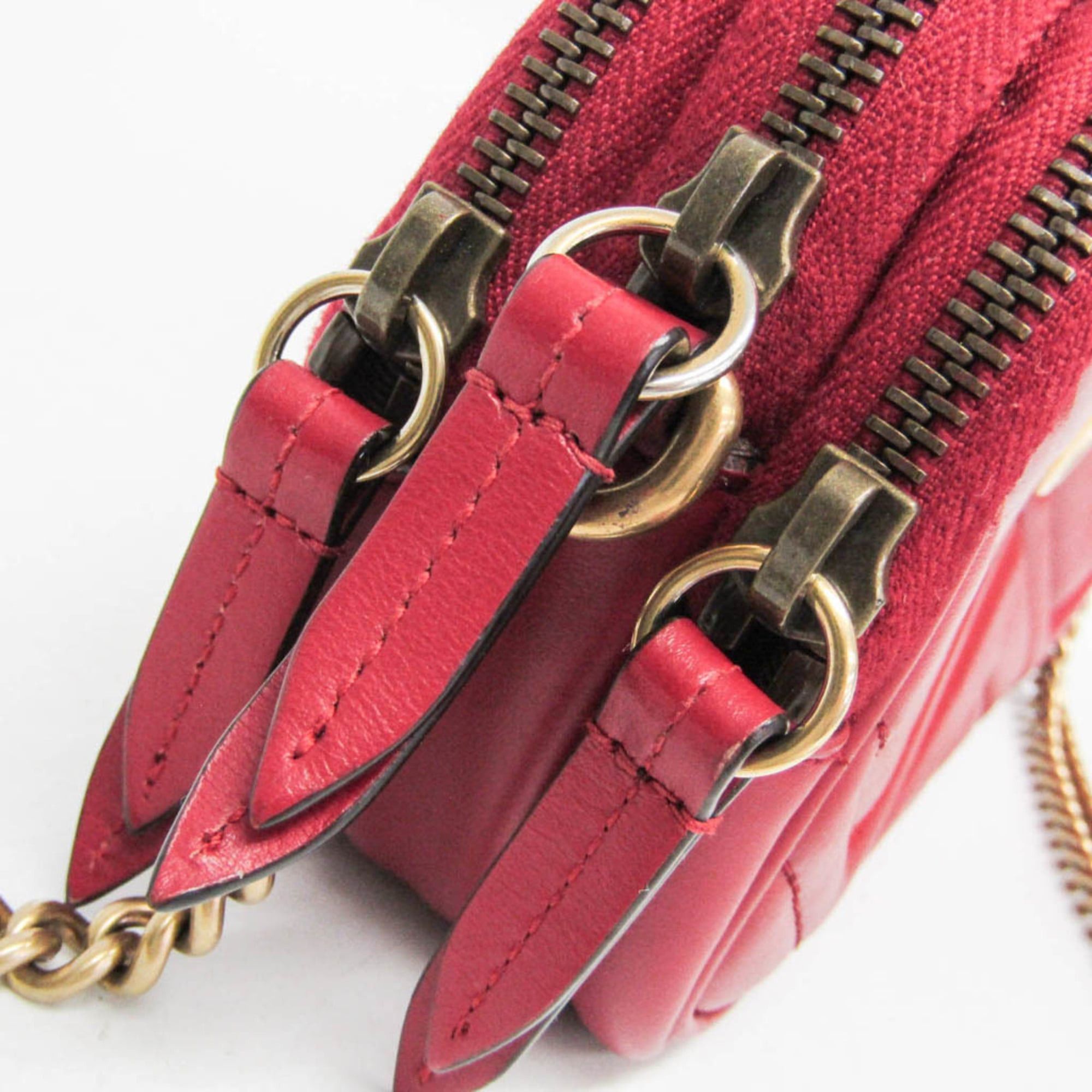 Gucci Gucci GG Marmont 546581 Women's Leather Shoulder Bag Red Color Size ONE SIZE - 8 Thumbnail