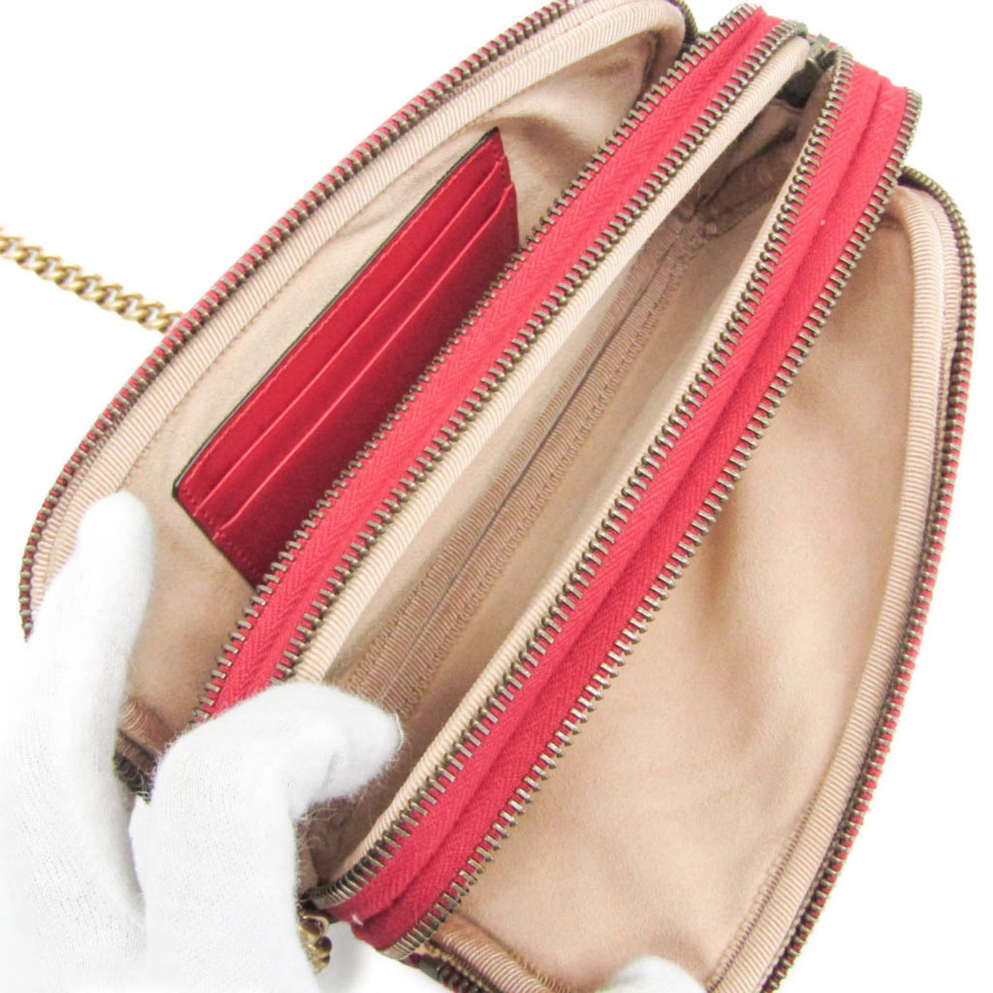 Gucci Gucci GG Marmont 546581 Women's Leather Shoulder Bag Red Color Size ONE SIZE - 3 Thumbnail