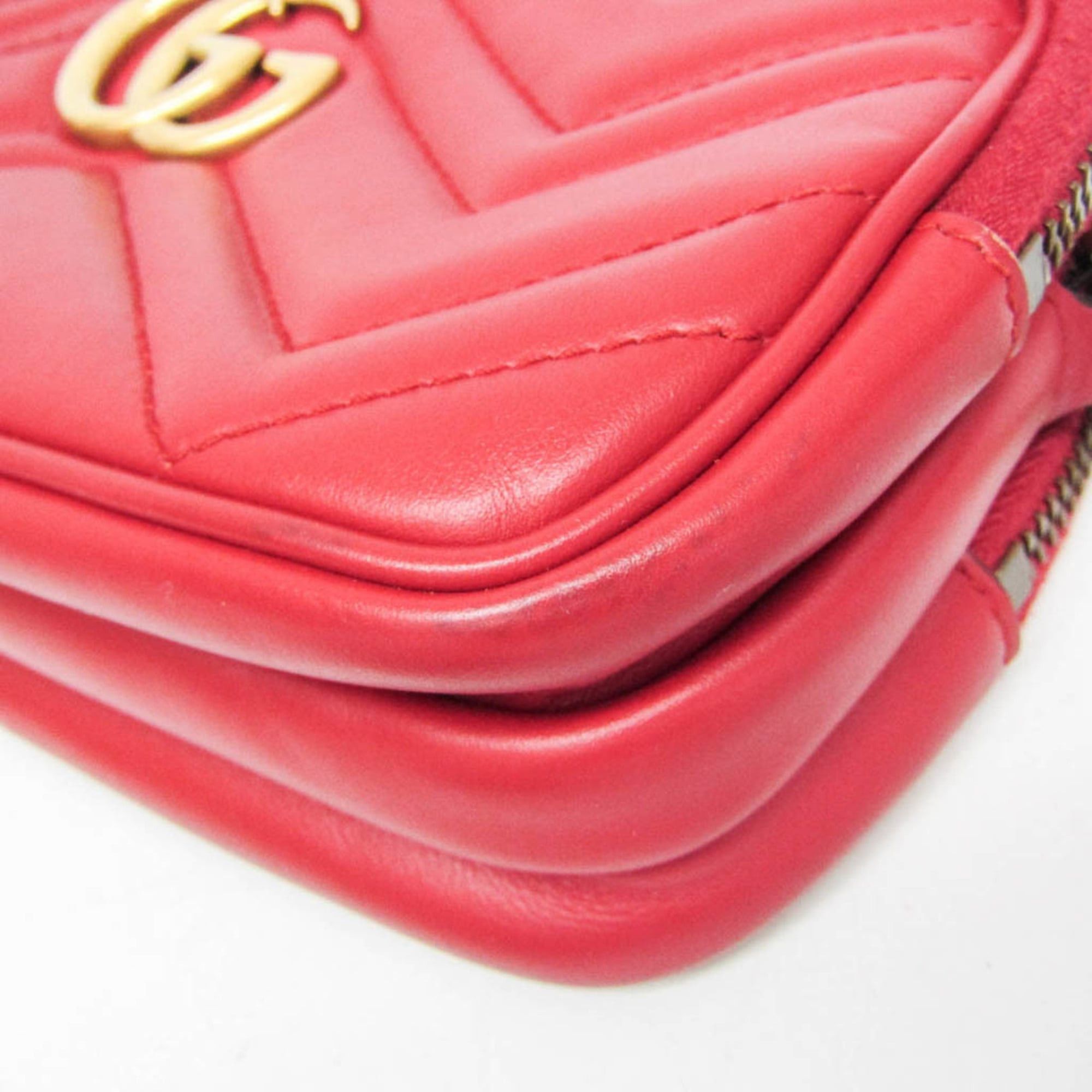 Gucci Gucci GG Marmont 546581 Women's Leather Shoulder Bag Red Color Size ONE SIZE - 6 Thumbnail