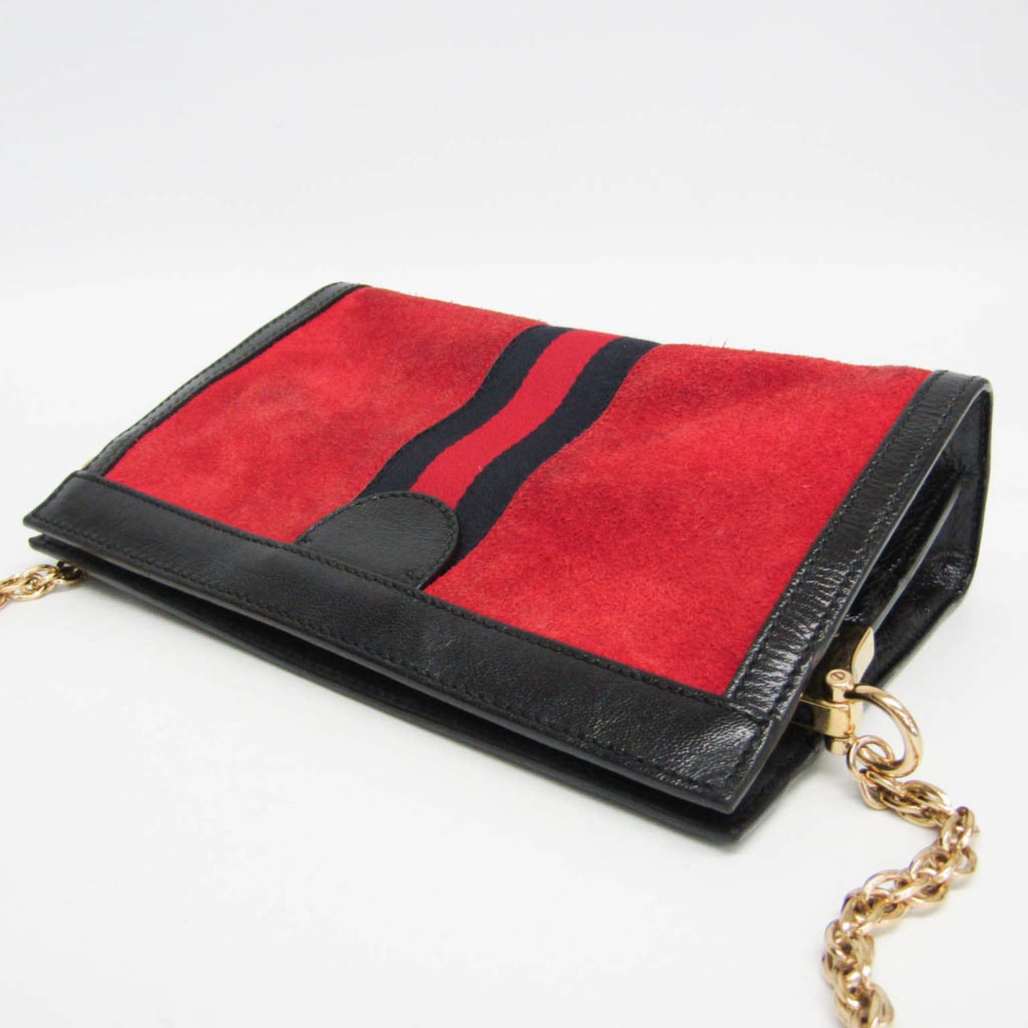 Gucci Gucci Ophidia 503877 Women's Leather,Suede Shoulder Bag Black,Red Color Size ONE SIZE - 6 Thumbnail
