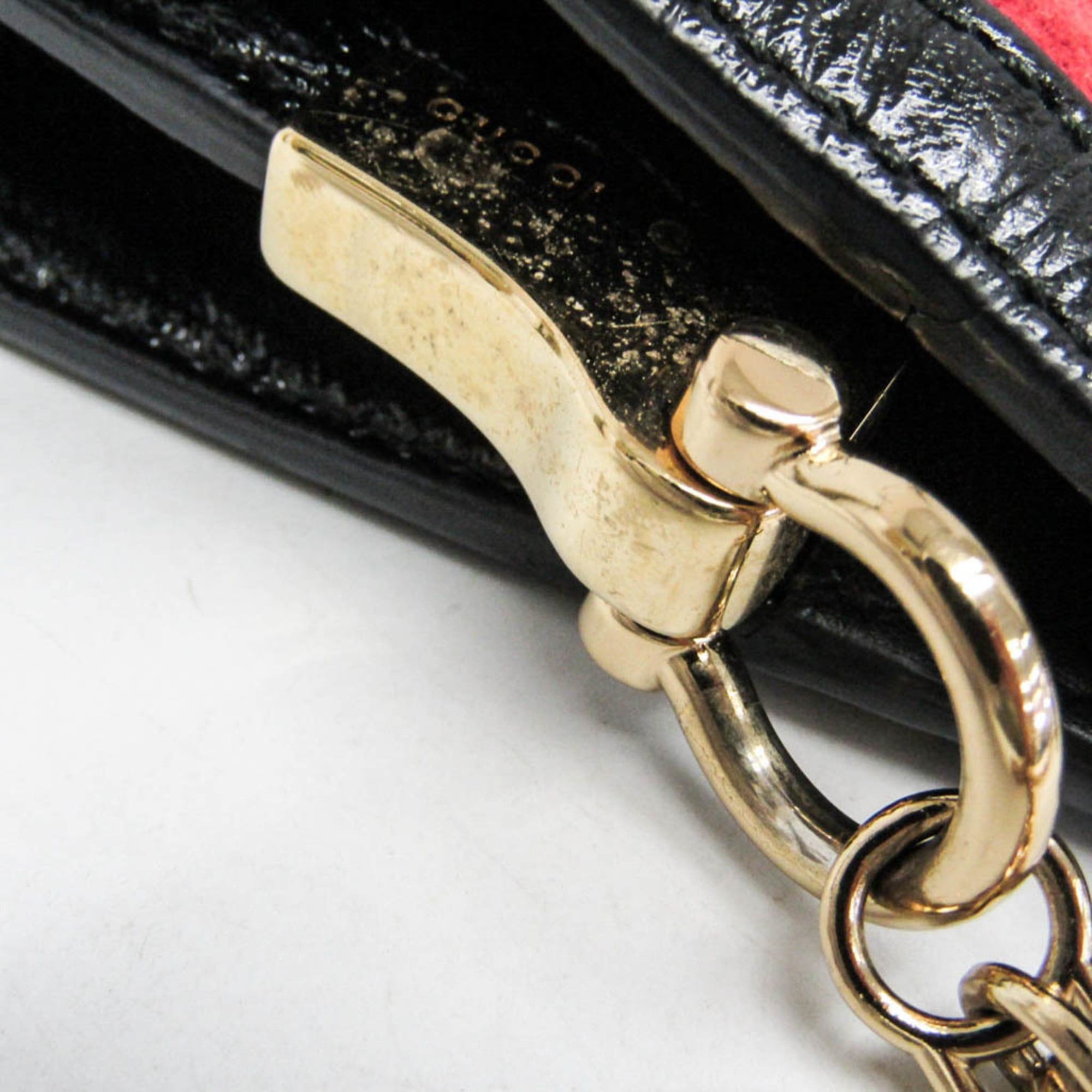 Gucci Gucci Ophidia 503877 Women's Leather,Suede Shoulder Bag Black,Red Color Size ONE SIZE - 9 Thumbnail