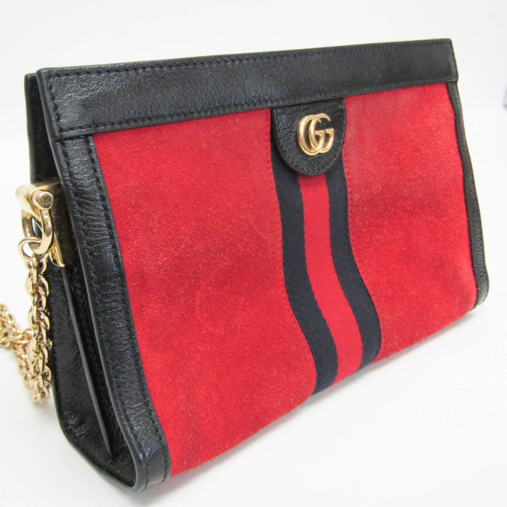 Gucci Gucci Ophidia 503877 Women's Leather,Suede Shoulder Bag Black,Red Color Size ONE SIZE - 8 Thumbnail