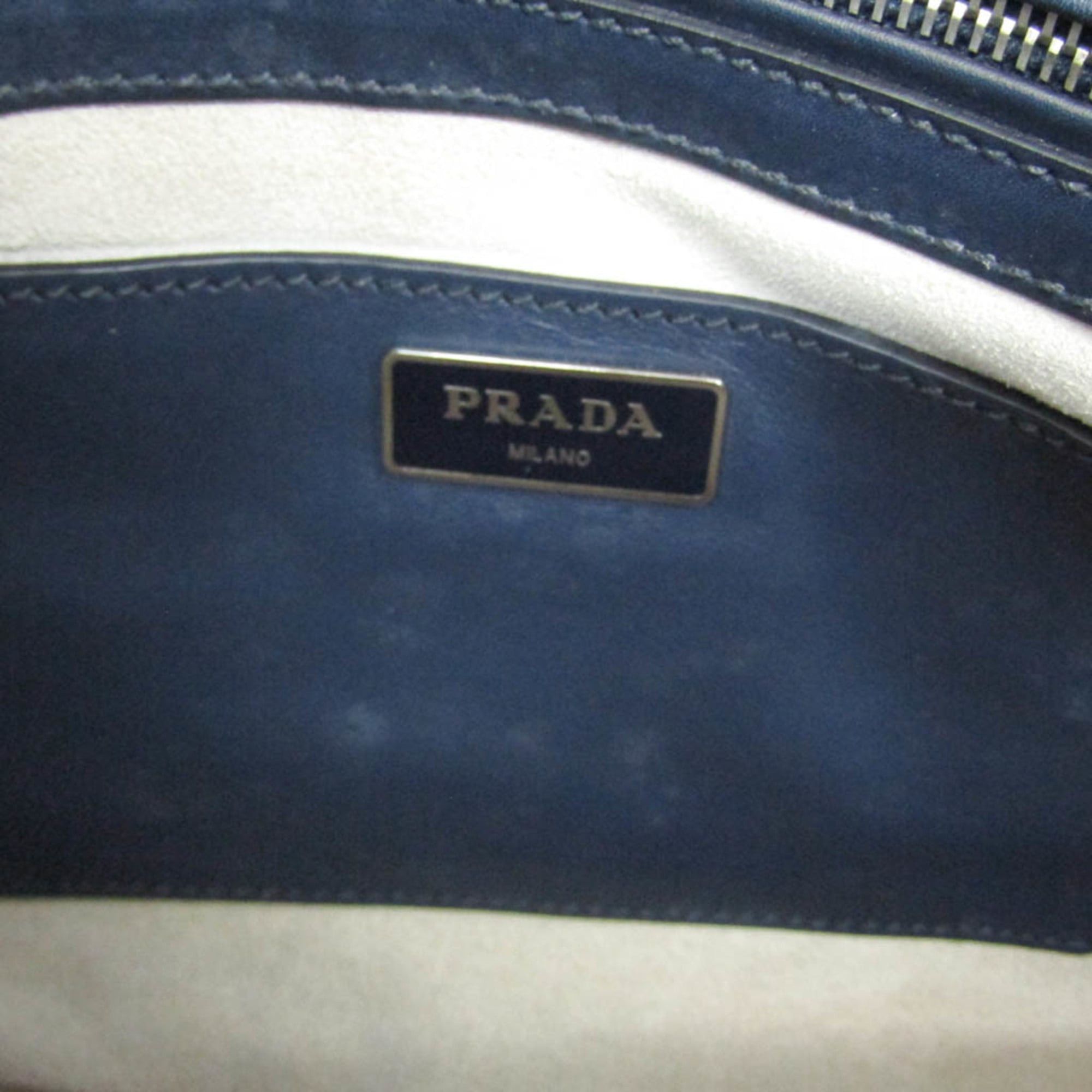 Prada Prada Galleria CITY CALF BN2274 Women's Leather Handbag,Shoulder Bag Black,Dark Navy Size ONE SIZE - 16 Thumbnail