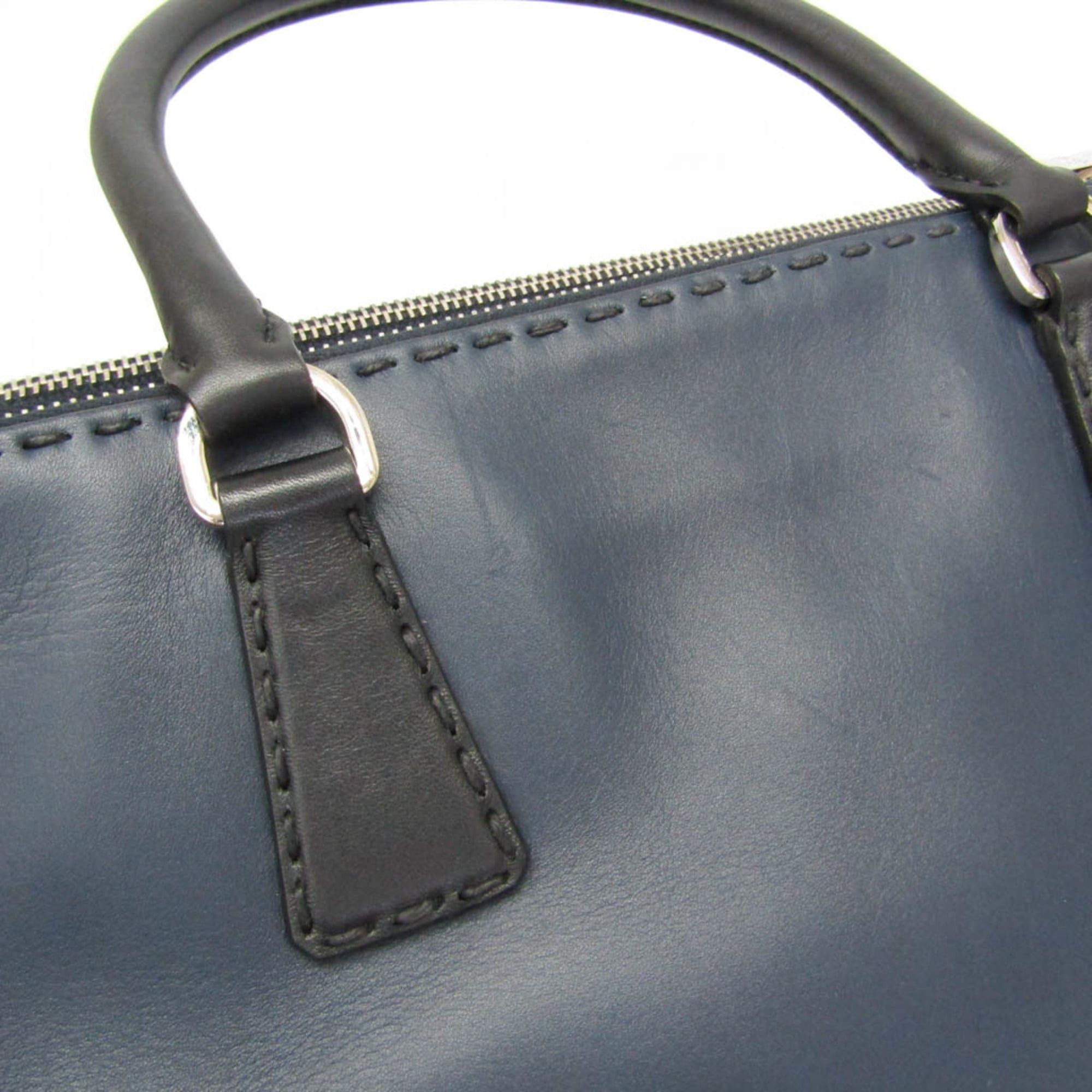 Prada Prada Galleria CITY CALF BN2274 Women's Leather Handbag,Shoulder Bag Black,Dark Navy Size ONE SIZE - 8 Thumbnail