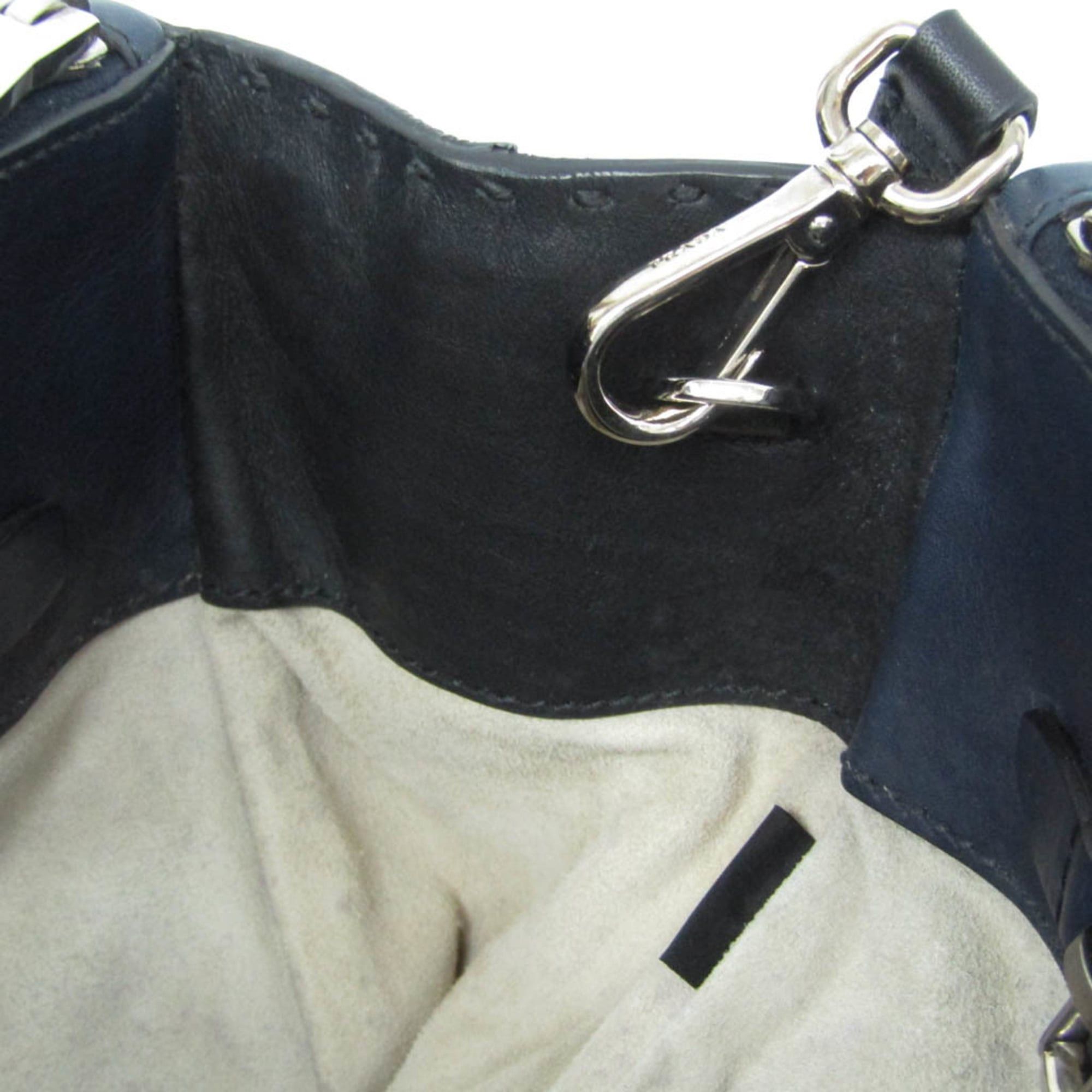 Prada Prada Galleria CITY CALF BN2274 Women's Leather Handbag,Shoulder Bag Black,Dark Navy Size ONE SIZE - 15 Thumbnail