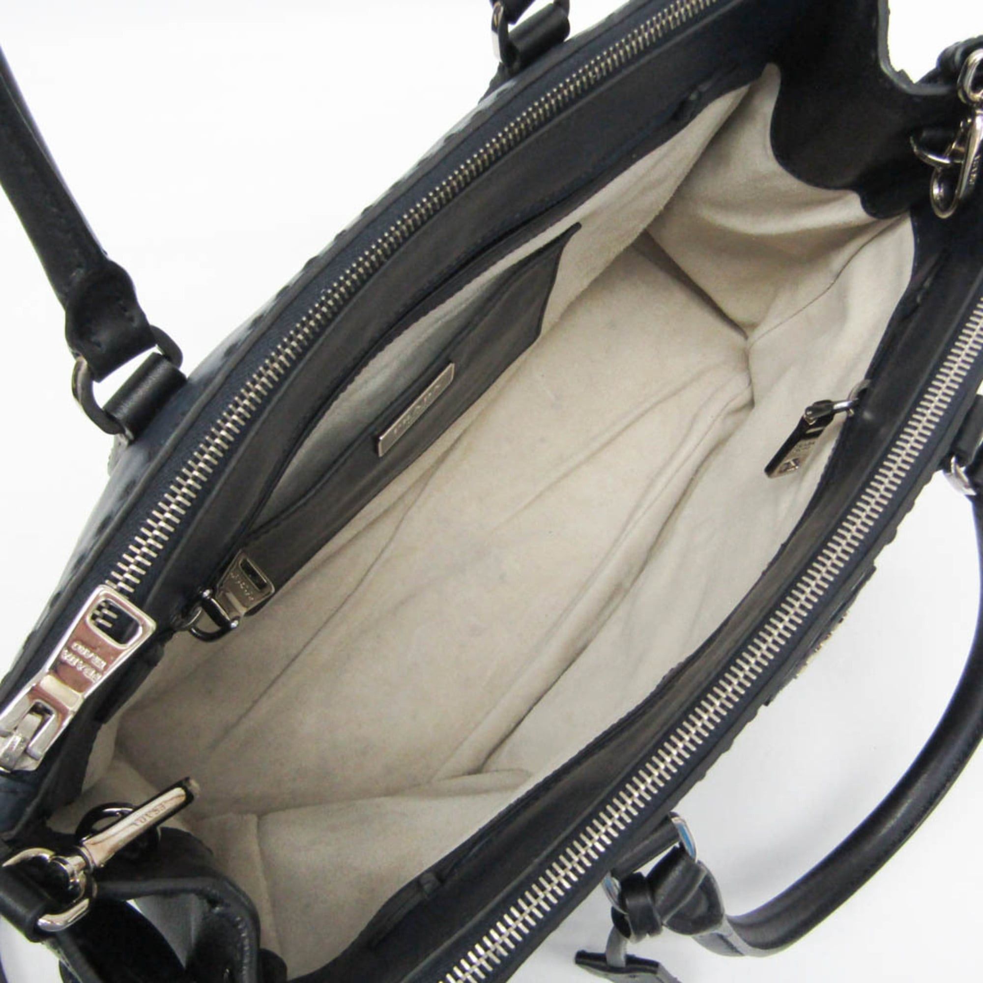 Prada Prada Galleria CITY CALF BN2274 Women's Leather Handbag,Shoulder Bag Black,Dark Navy Size ONE SIZE - 4 Thumbnail