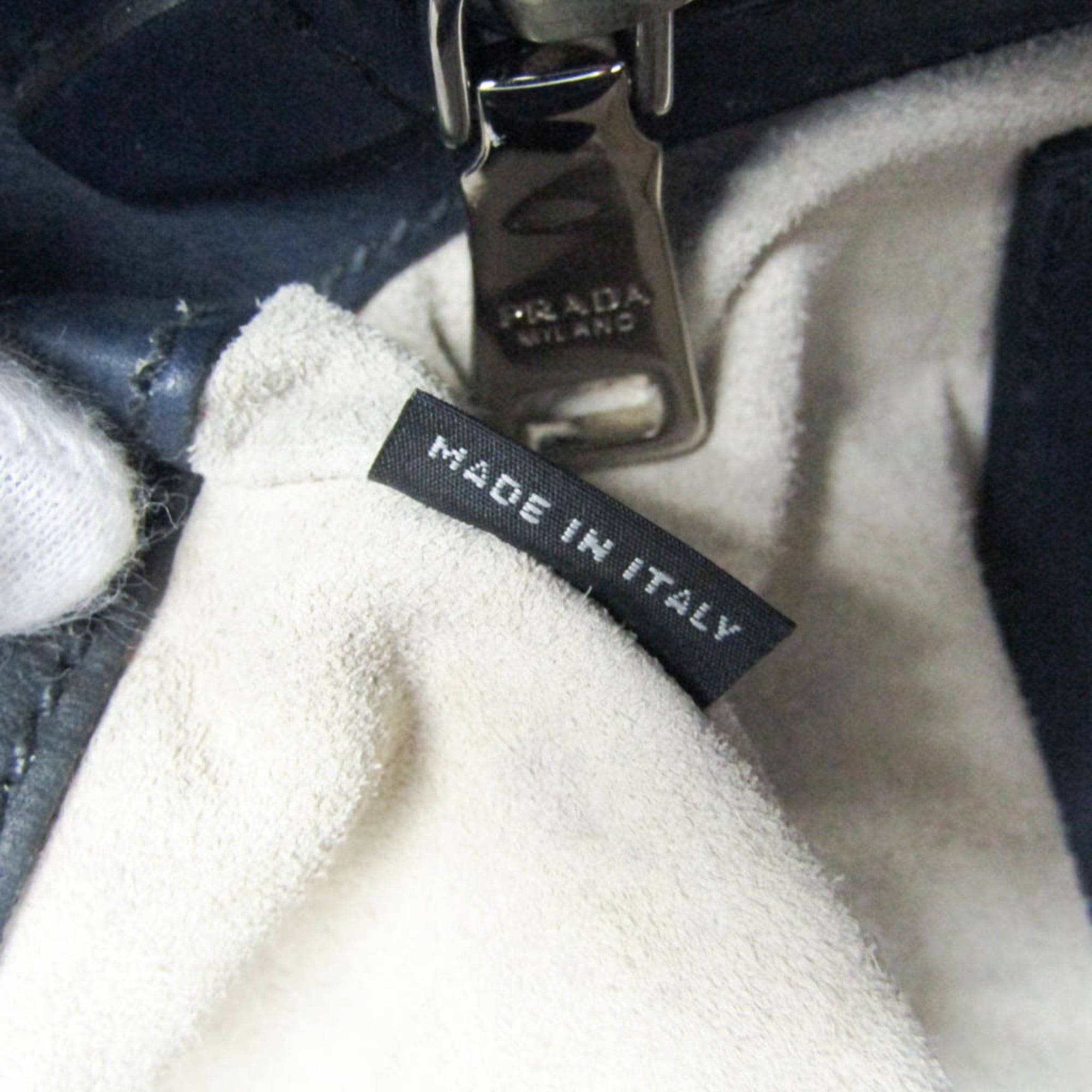Prada Prada Galleria CITY CALF BN2274 Women's Leather Handbag,Shoulder Bag Black,Dark Navy Size ONE SIZE - 17 Thumbnail