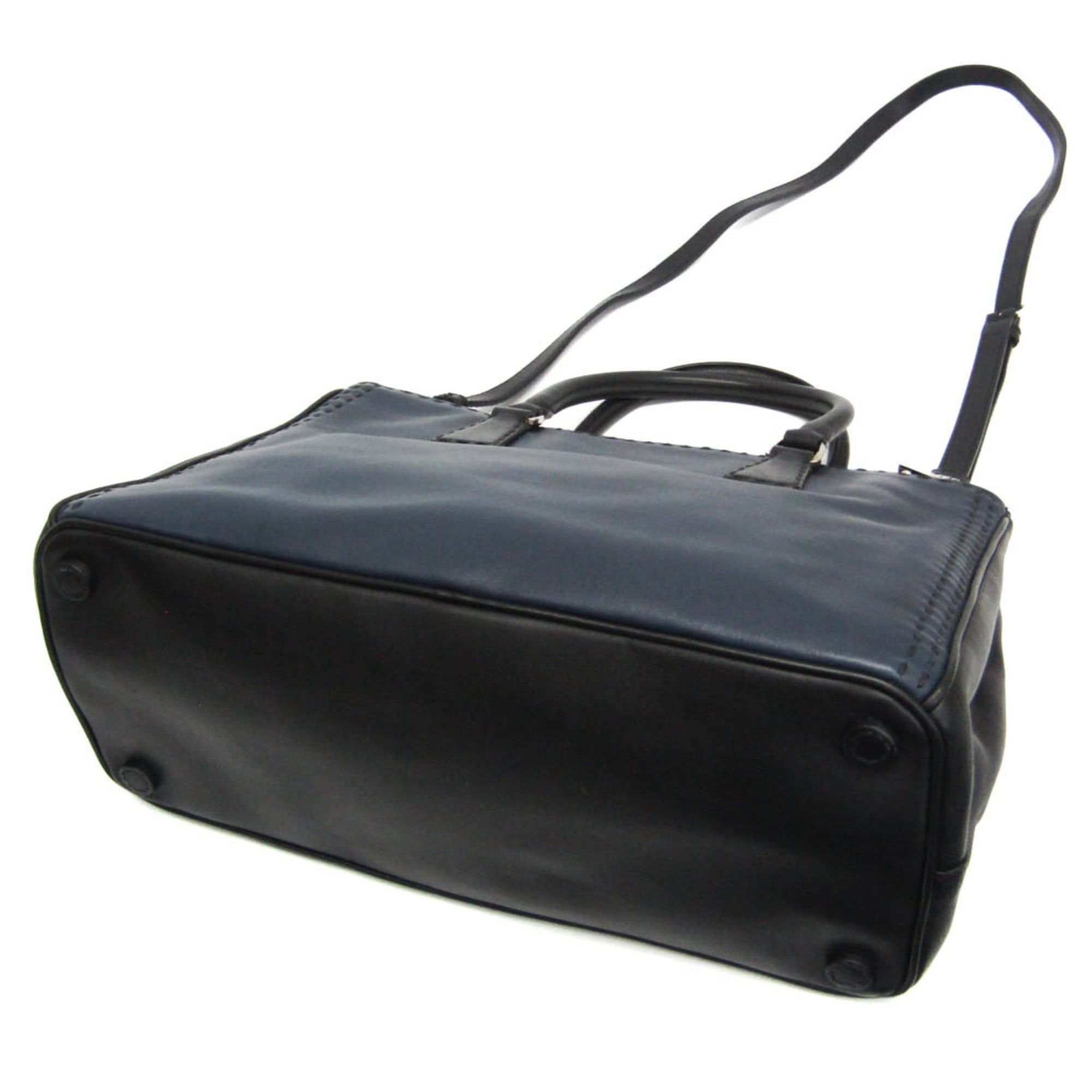 Prada Prada Galleria CITY CALF BN2274 Women's Leather Handbag,Shoulder Bag Black,Dark Navy Size ONE SIZE - 3 Thumbnail