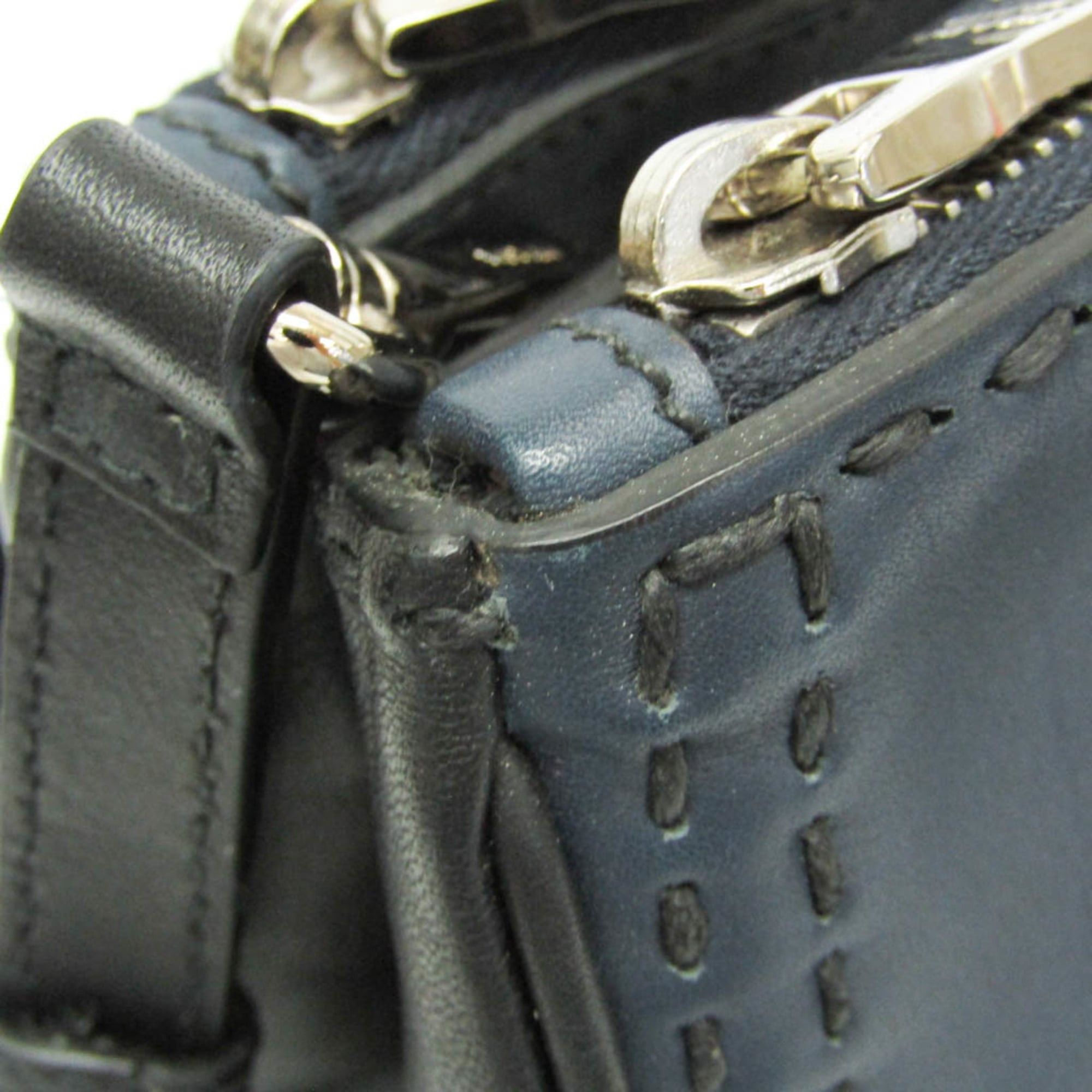 Prada Prada Galleria CITY CALF BN2274 Women's Leather Handbag,Shoulder Bag Black,Dark Navy Size ONE SIZE - 10 Thumbnail
