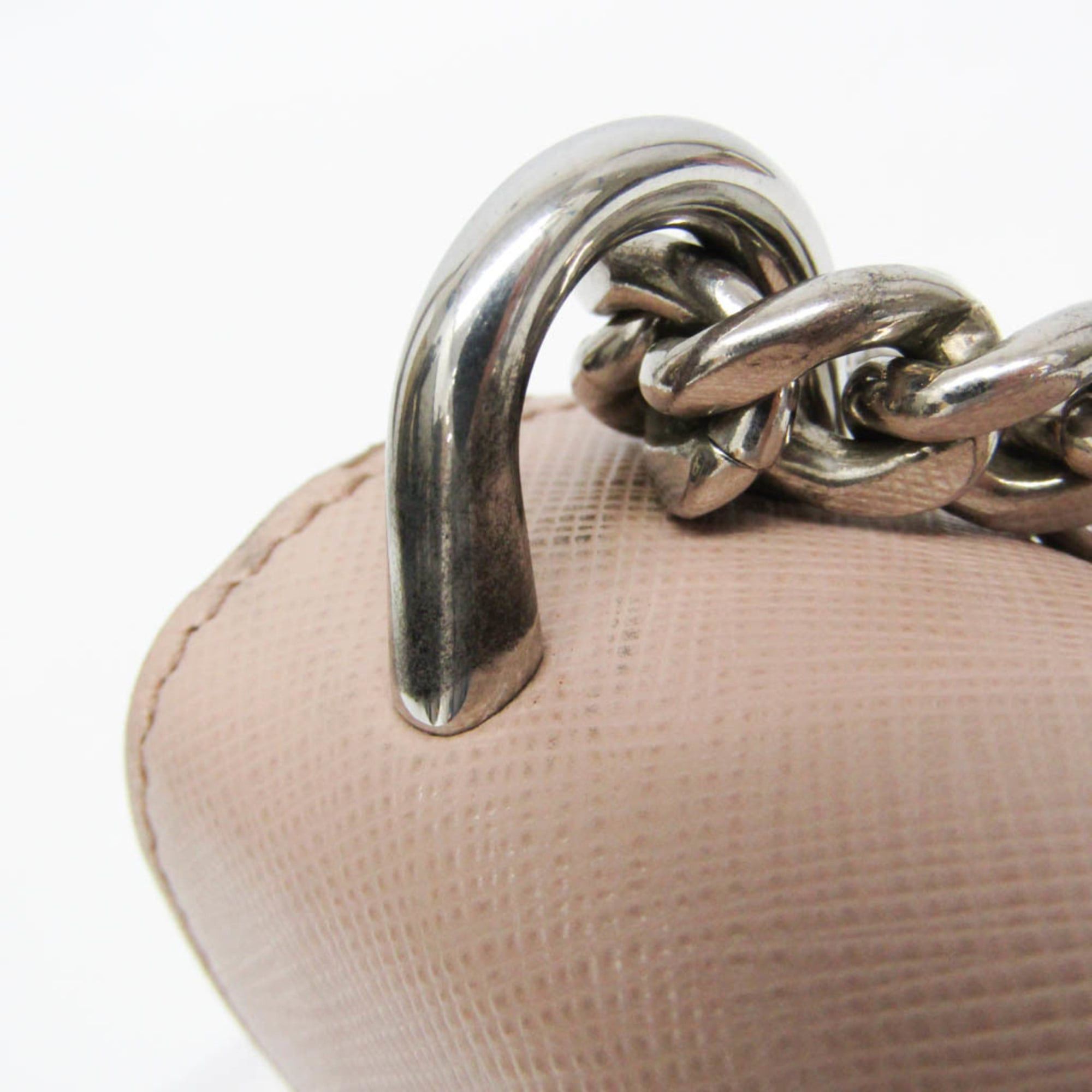 Prada Prada Saffiano Chain Shoulder Bag 1BD144 Women's Leather Shoulder Bag Pink Beige Size ONE SIZE - 10 Thumbnail