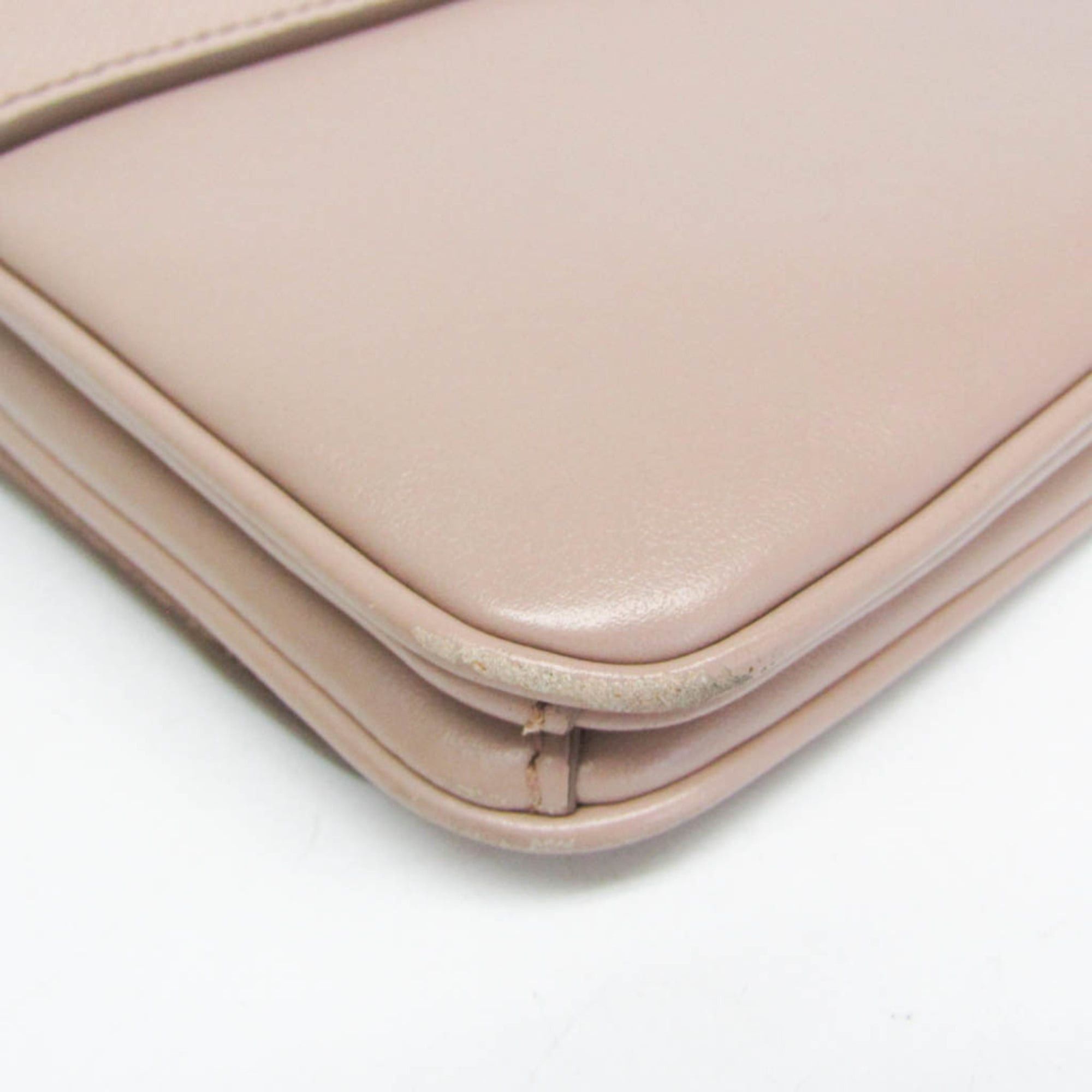 Prada Prada Saffiano Chain Shoulder Bag 1BD144 Women's Leather Shoulder Bag Pink Beige Size ONE SIZE - 5 Thumbnail