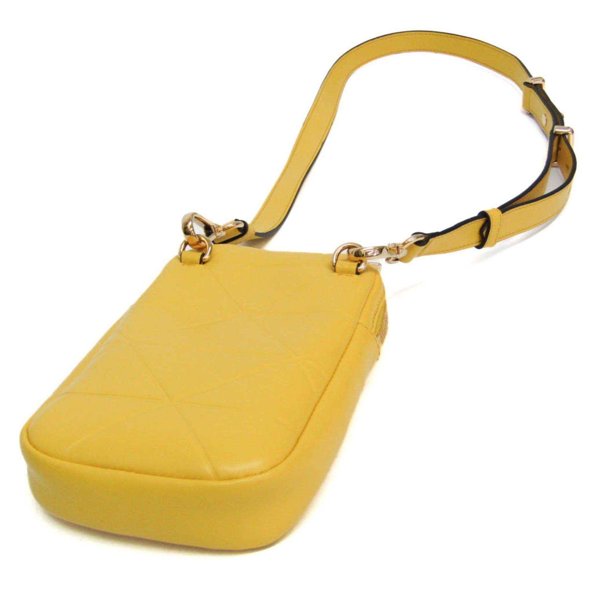 Prada Prada Small Shoulder Pouch PELLETTERIA 9Y21OM Women's Leather Pouch,Shoulder Bag Yellow Size ONE SIZE - 2 Thumbnail