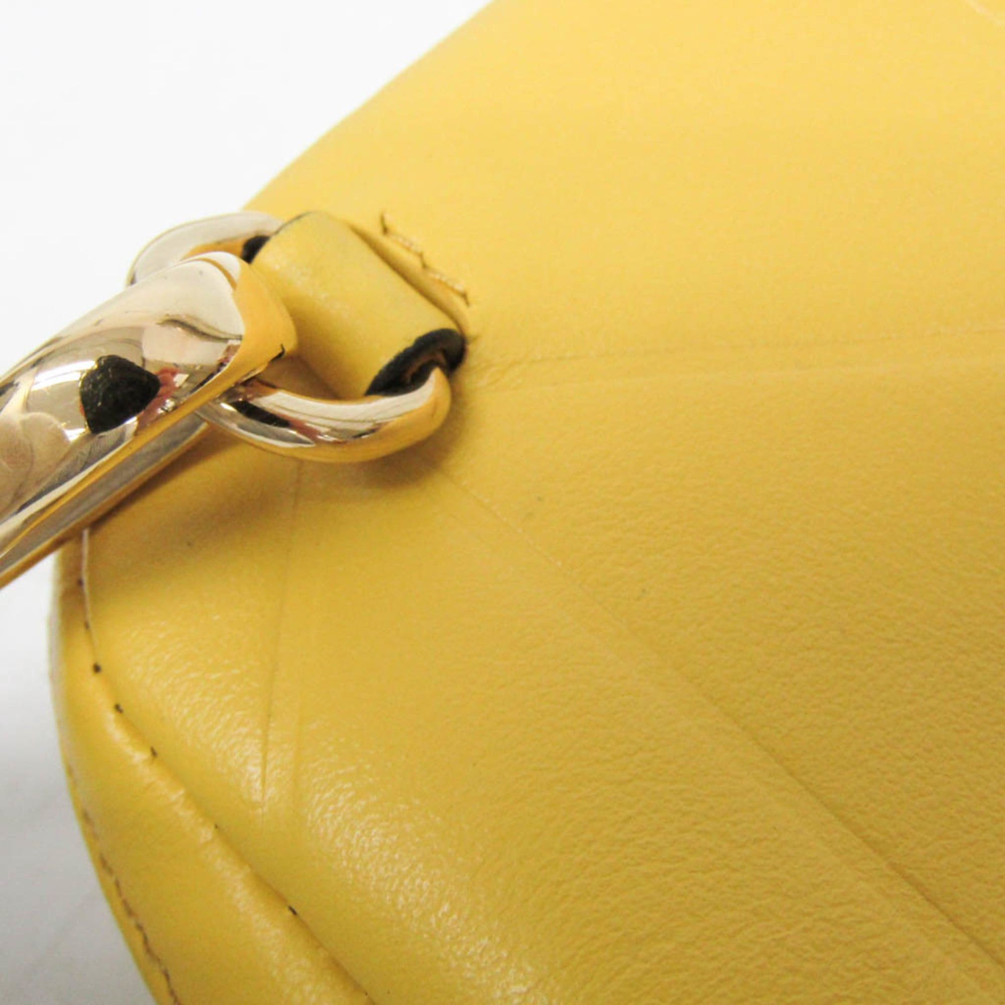 Prada Prada Small Shoulder Pouch PELLETTERIA 9Y21OM Women's Leather Pouch,Shoulder Bag Yellow Size ONE SIZE - 8 Thumbnail
