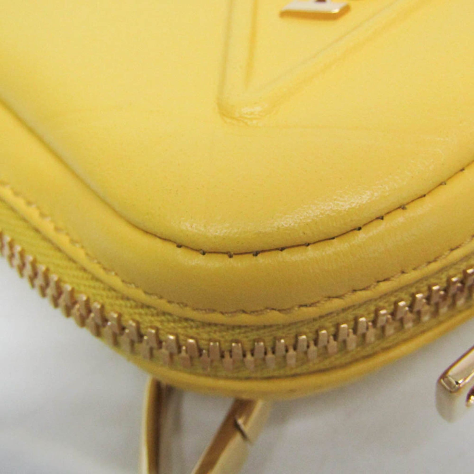 Prada Prada Small Shoulder Pouch PELLETTERIA 9Y21OM Women's Leather Pouch,Shoulder Bag Yellow Size ONE SIZE - 9 Thumbnail
