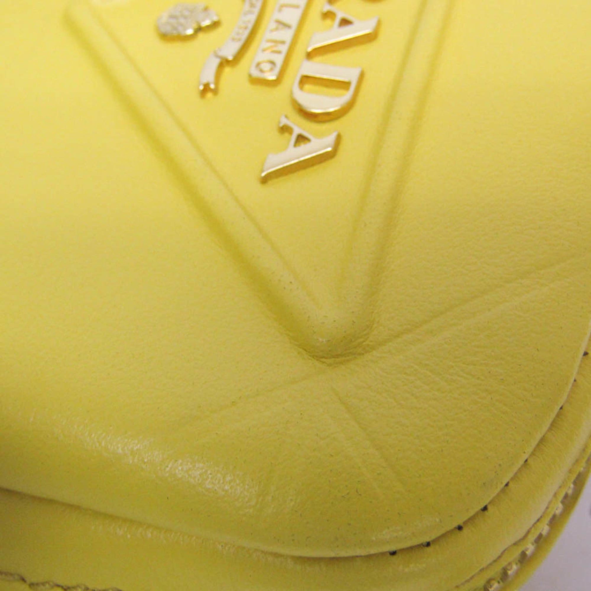 Prada Prada Small Shoulder Pouch PELLETTERIA 9Y21OM Women's Leather Pouch,Shoulder Bag Yellow Size ONE SIZE - 6 Thumbnail