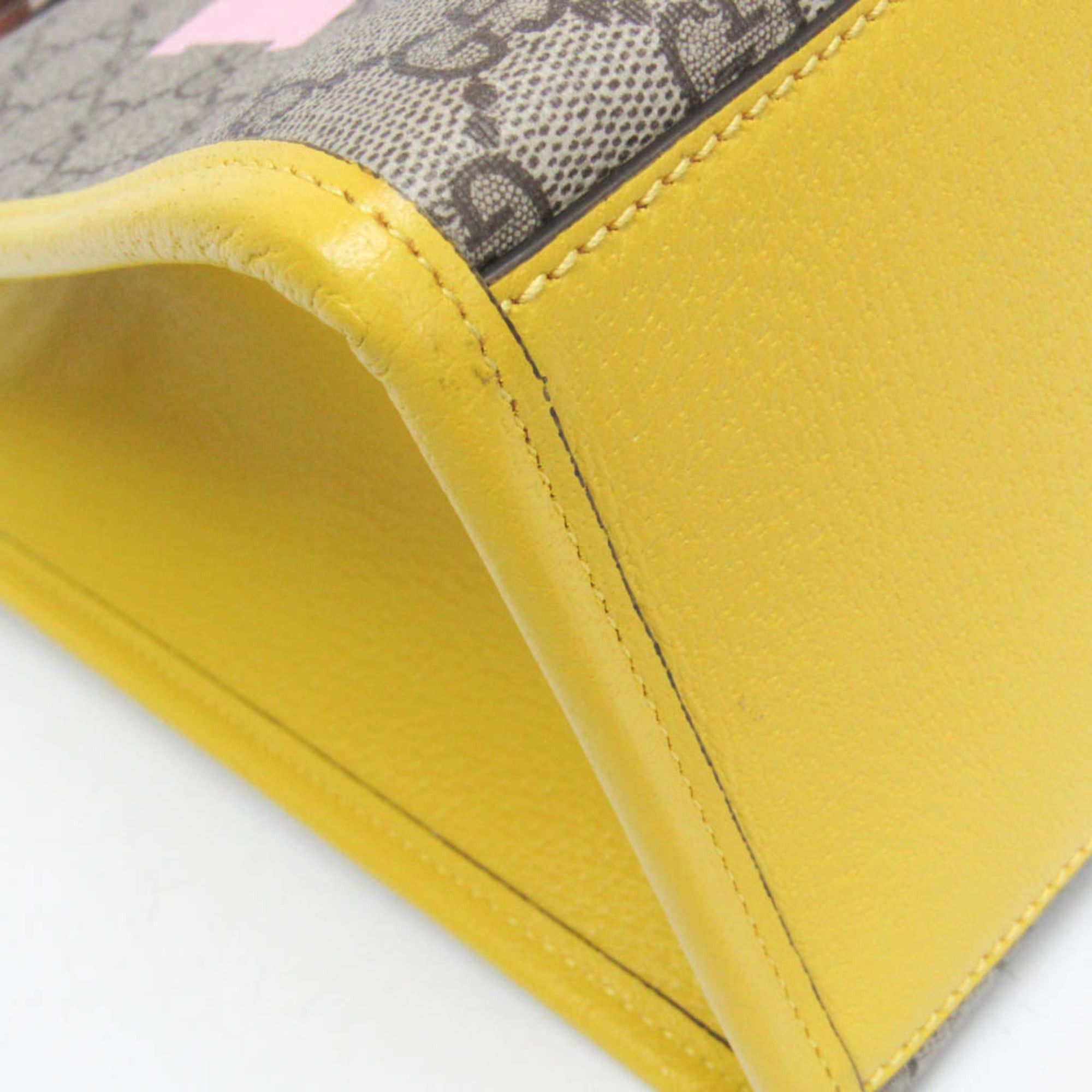 Gucci Gucci 680956 Women's GG Supreme,Leather Shoulder Bag,Tote Bag Beige,Pink,Yellow Size ONE SIZE - 5 Thumbnail
