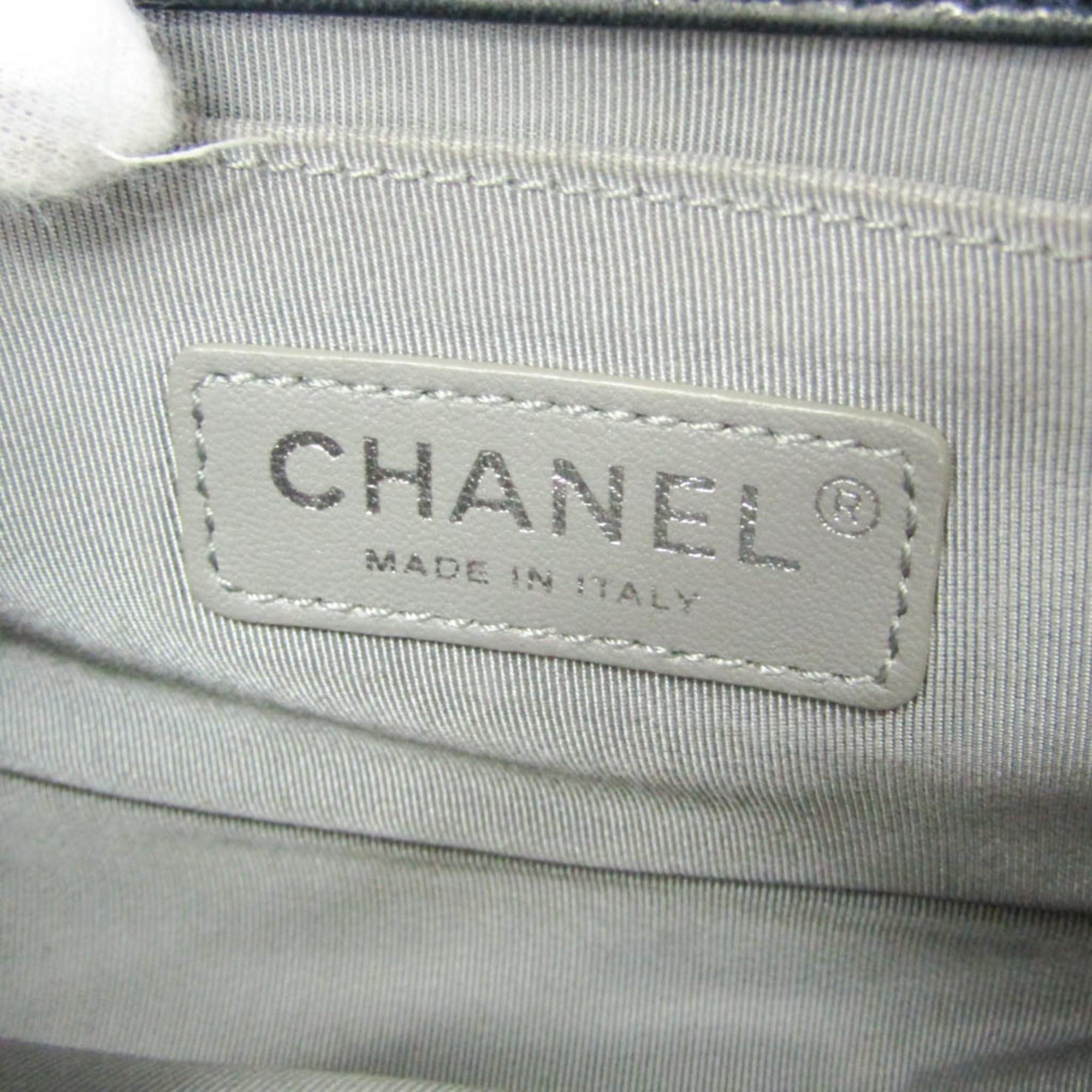 Chanel Chanel Boy Chanel Chain Shoulder Bag Women's Velvet Shoulder Bag Navy Size ONE SIZE - 14 Thumbnail