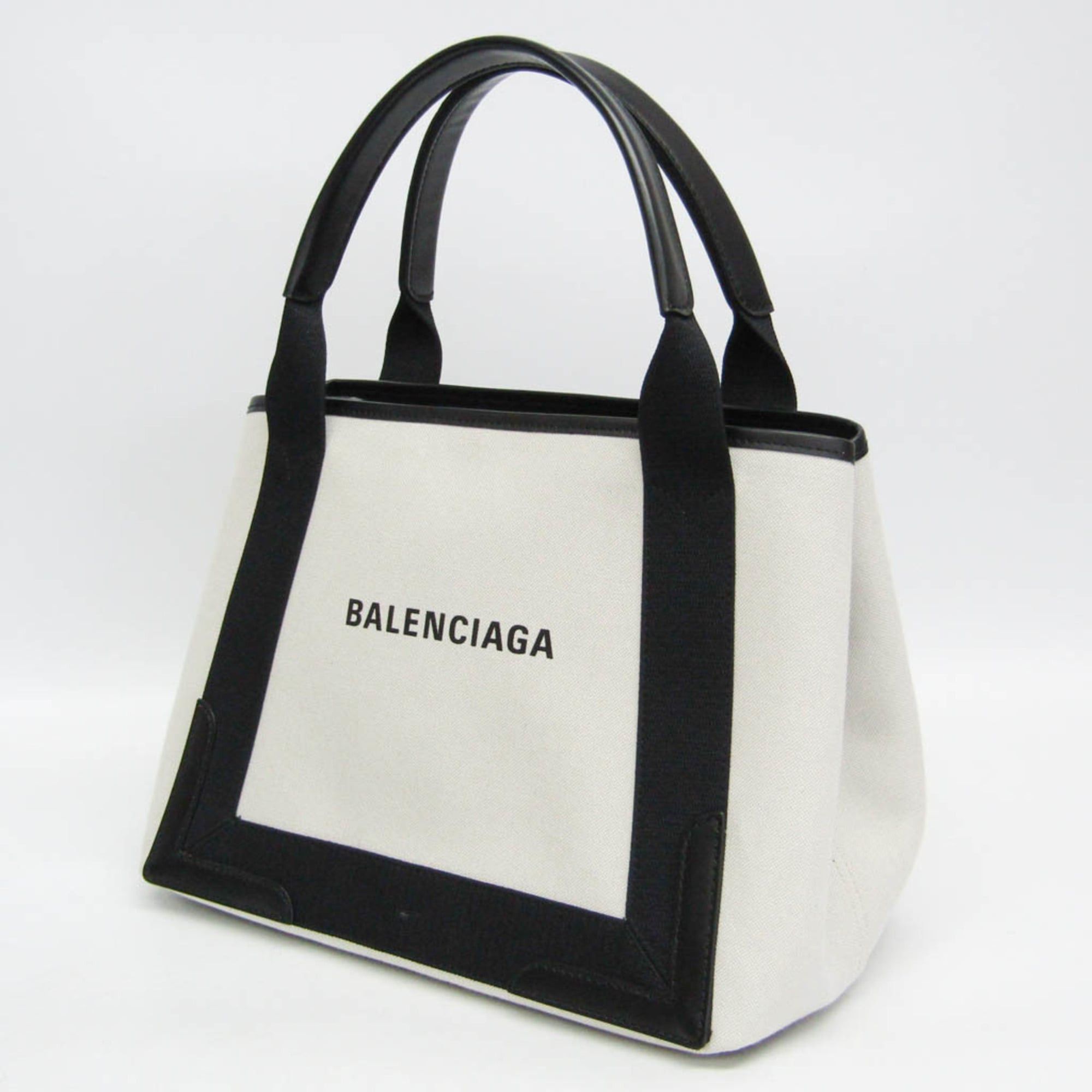 Balenciaga Balenciaga Navy Cabas S 339933 Women's Canvas,Leather Handbag Black,Off-white Size ONE SIZE - 10 Thumbnail