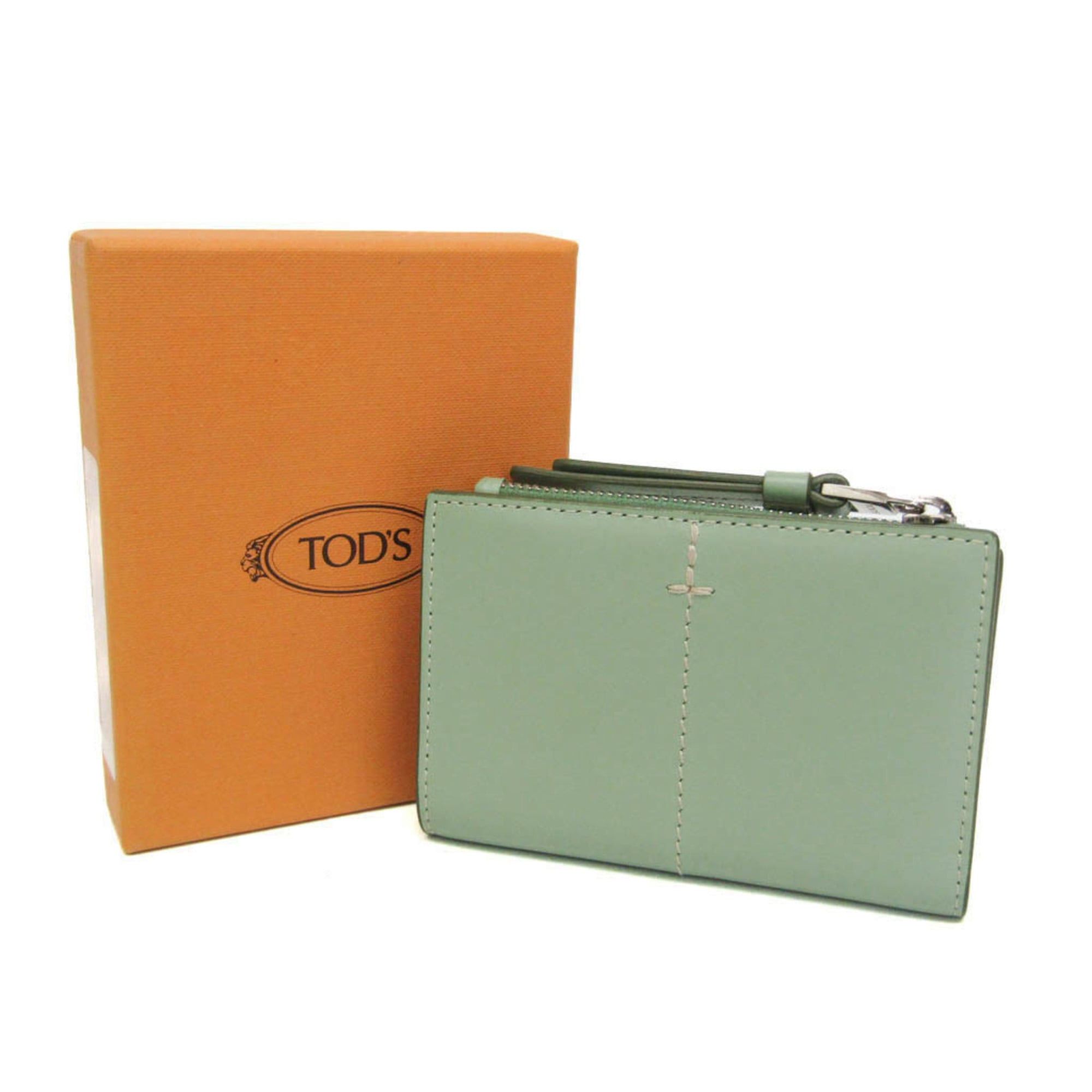 Tod's Tod's Compact Wallet Women's Leather Wallet (bi-fold) Light Green Size ONE SIZE - 2 Thumbnail
