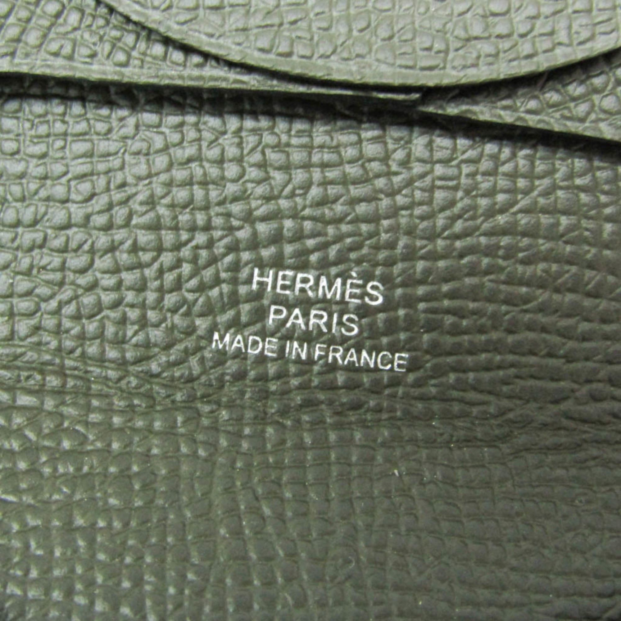 Hermes Hermes Bastia Men,Women Epsom Leather Coin Purse/coin Case Dark Khaki Size ONE SIZE - 7 Thumbnail