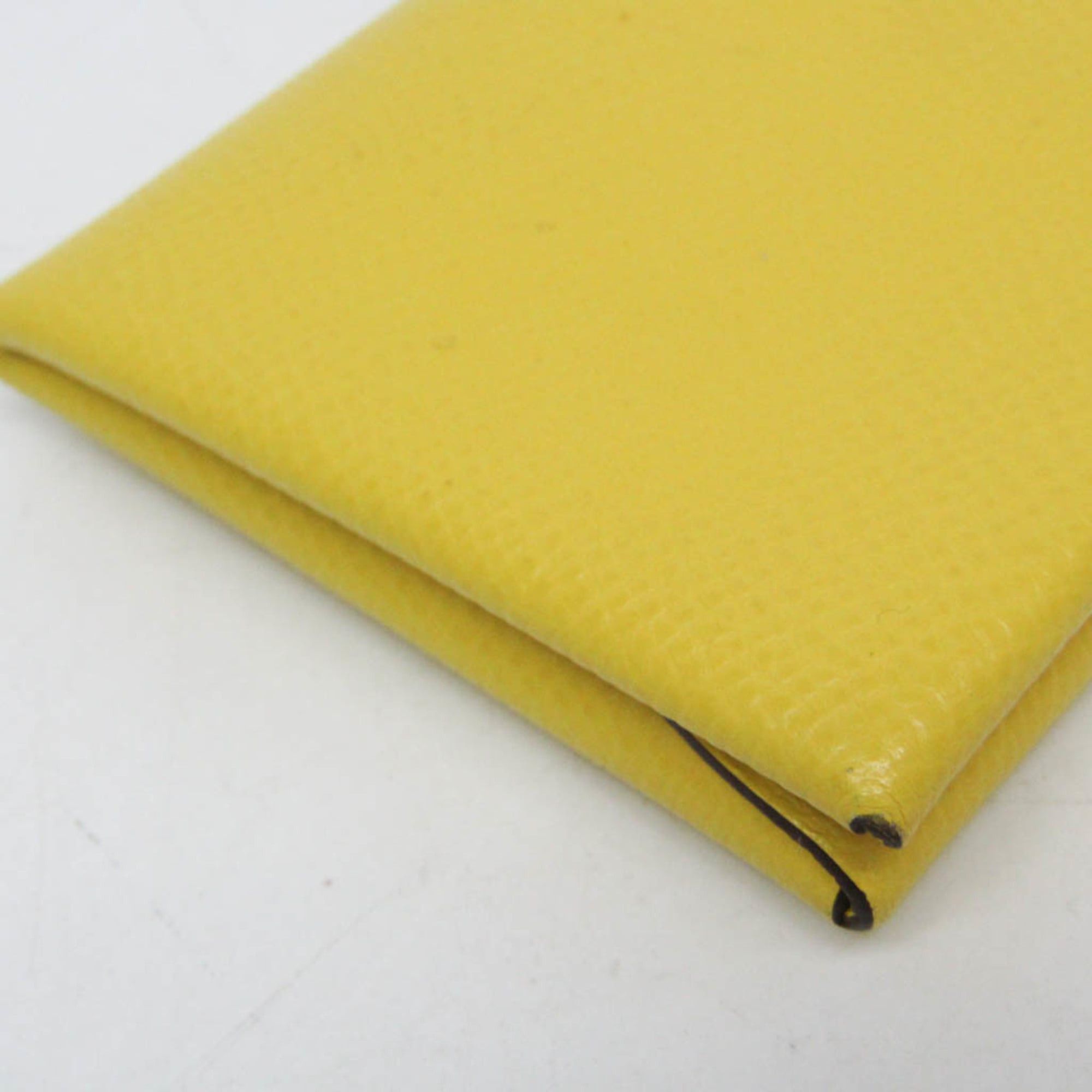 Hermes Hermes Calvi Duo Epsom Leather Card Case Yellow Size ONE SIZE - 6 Thumbnail
