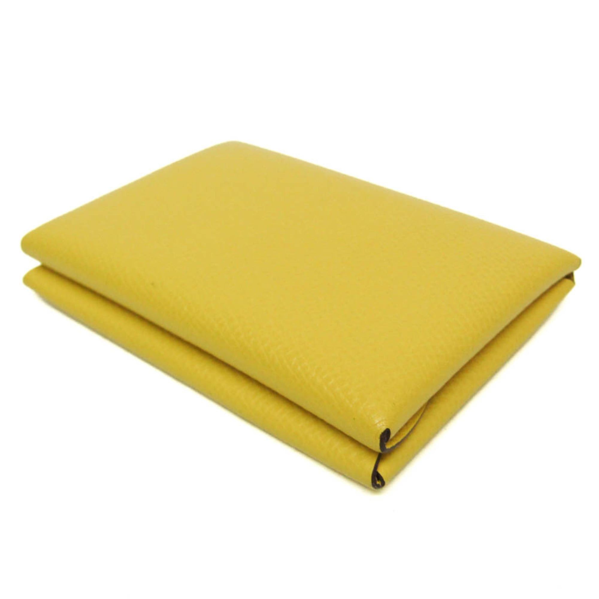 Hermes Hermes Calvi Duo Epsom Leather Card Case Yellow Size ONE SIZE - 2 Thumbnail