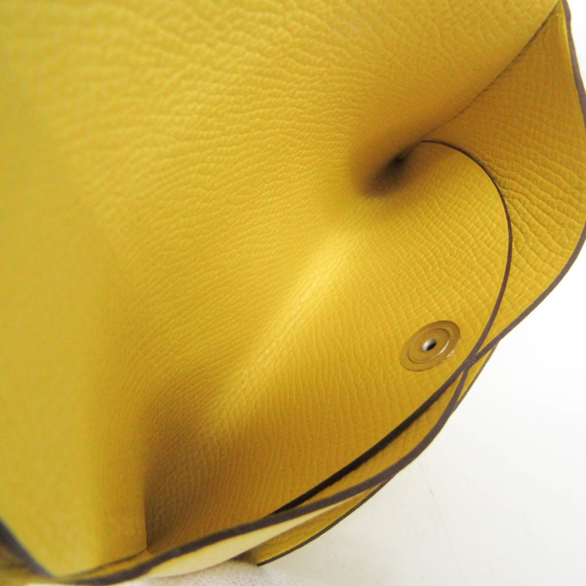 Hermes Hermes Calvi Duo Epsom Leather Card Case Yellow Size ONE SIZE - 4 Thumbnail