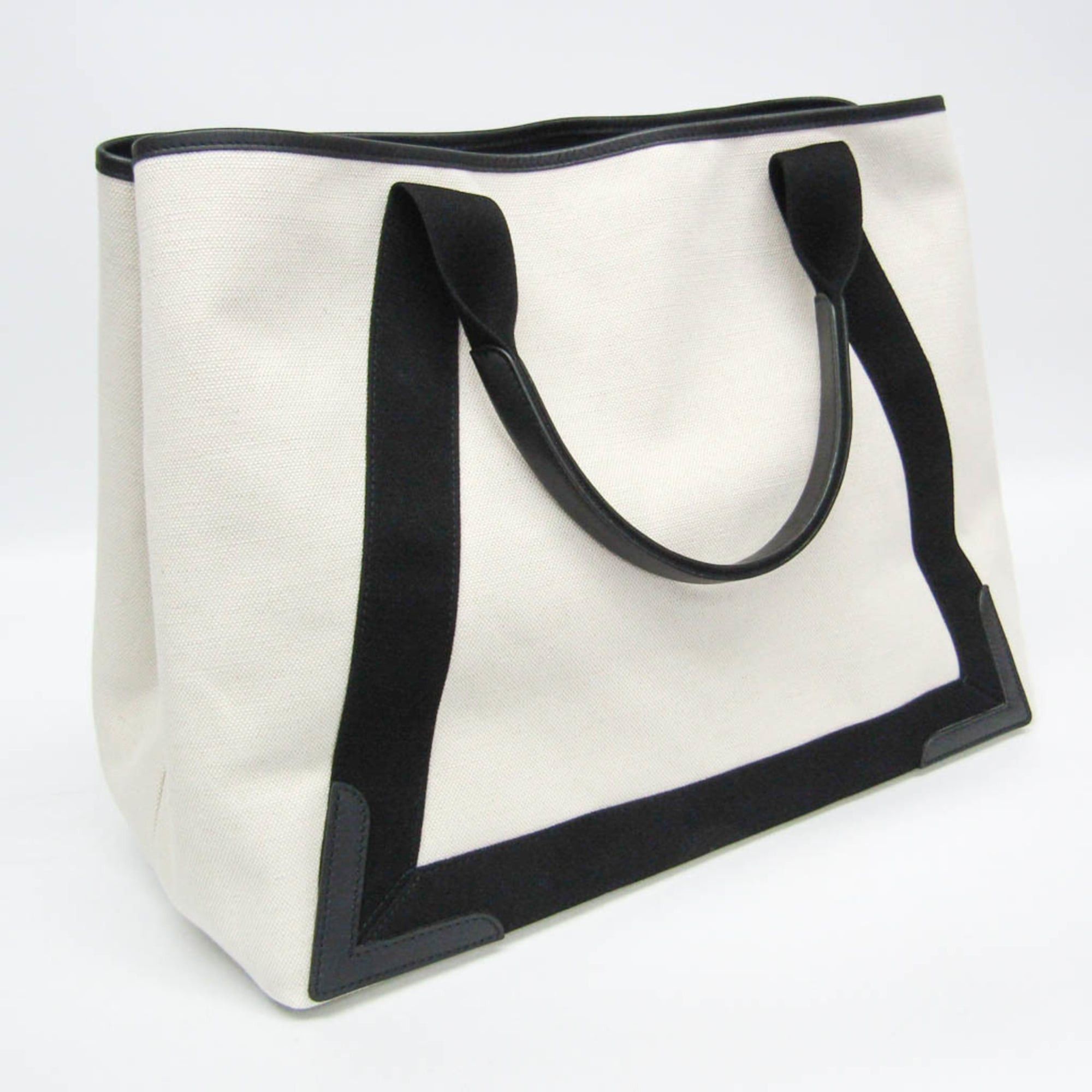 Balenciaga Balenciaga Navy Cabas M 339936 Men,Women Canvas,Leather Handbag,Tote Bag Black,Off-white Size ONE SIZE - 7 Thumbnail