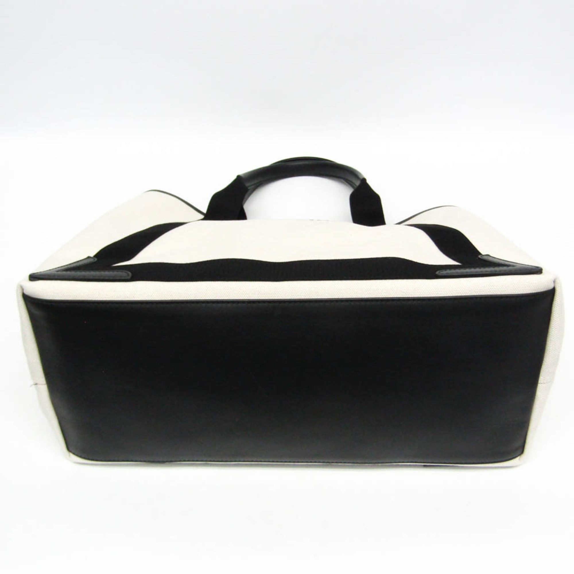 Balenciaga Balenciaga Navy Cabas M 339936 Men,Women Canvas,Leather Handbag,Tote Bag Black,Off-white Size ONE SIZE - 5 Thumbnail