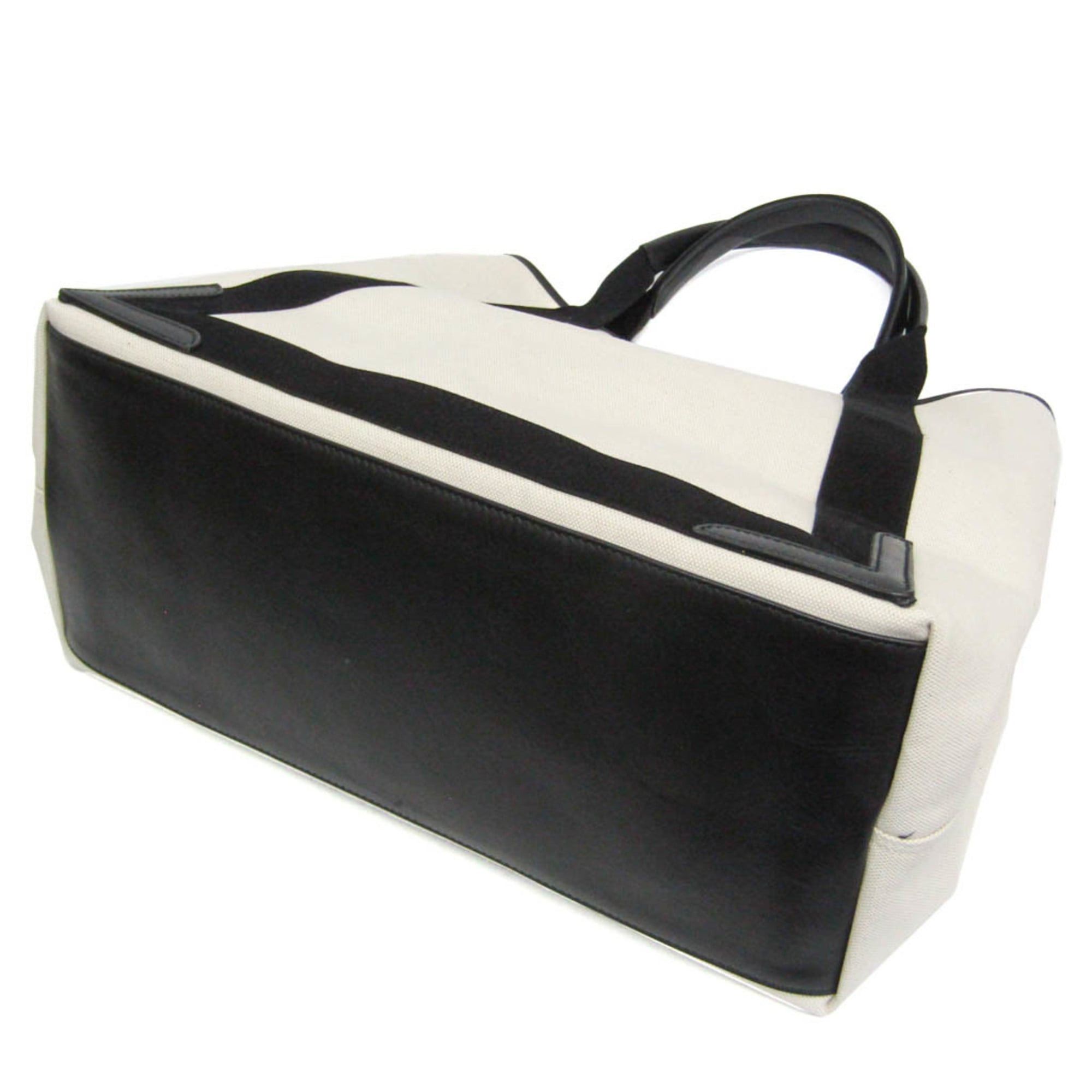 Balenciaga Balenciaga Navy Cabas M 339936 Men,Women Canvas,Leather Handbag,Tote Bag Black,Off-white Size ONE SIZE - 3 Thumbnail