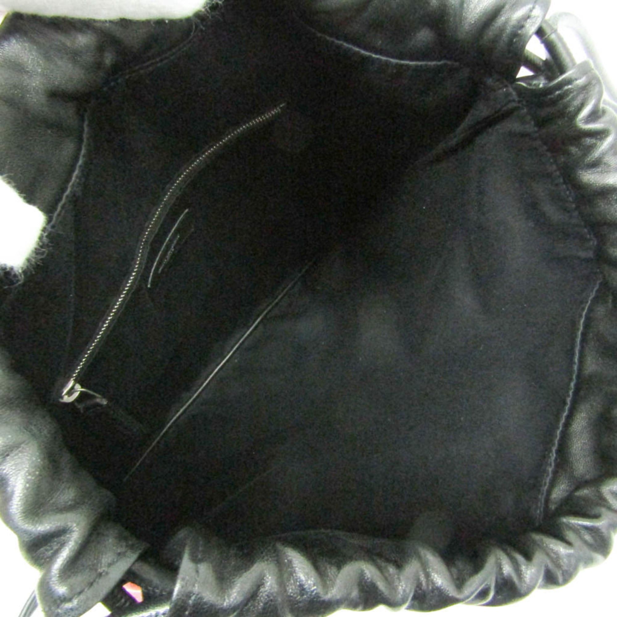 Saint Laurent Paris Saint Laurent Teddy Drawstring Bag 553919 Men,Women Leather,Canvas Backpack Black,Pink Size ONE SIZE - 3 Thumbnail