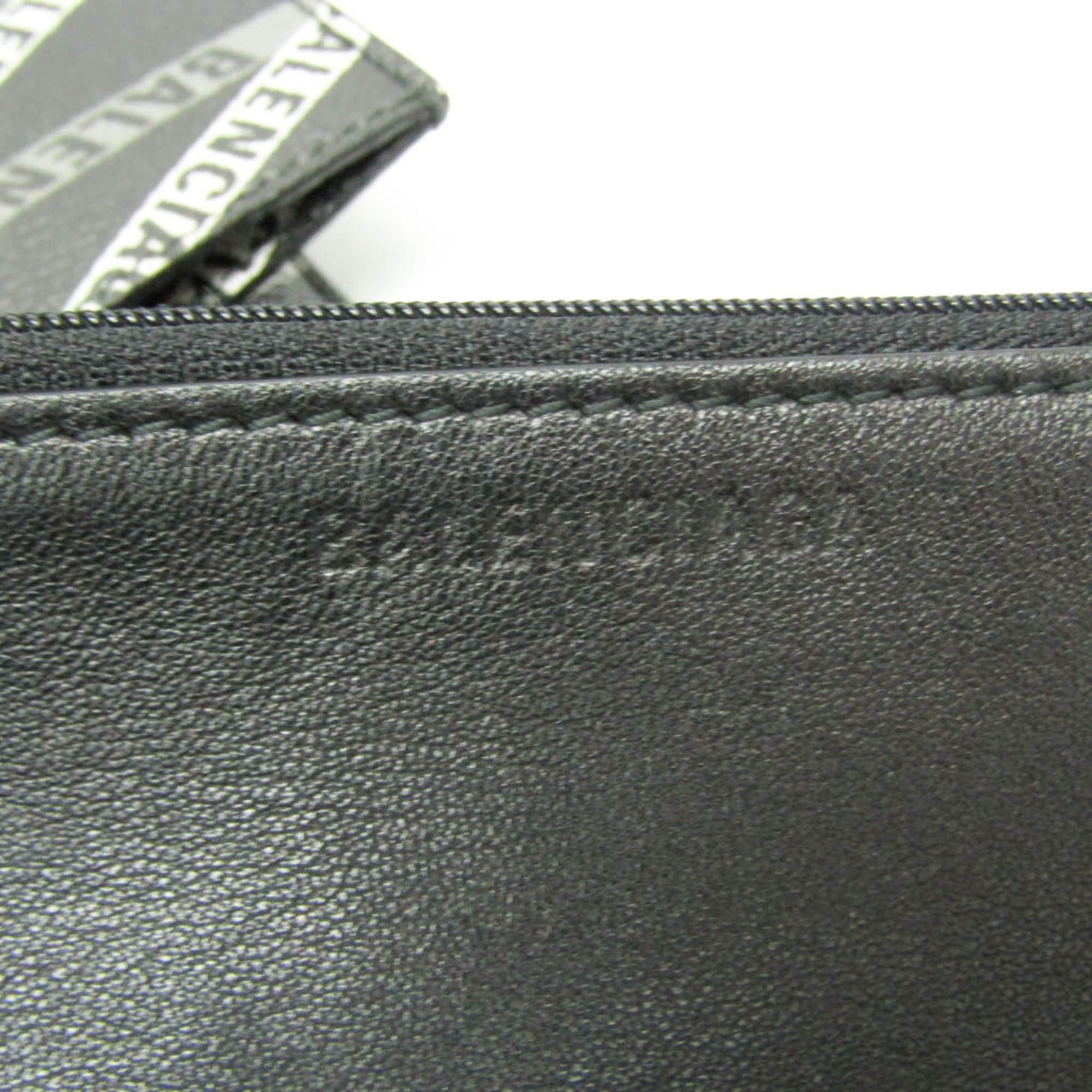 Balenciaga Balenciaga Logo Print 544310 Women,Men Leather Clutch Bag,Handbag Black,Gray Size ONE SIZE - 15 Thumbnail