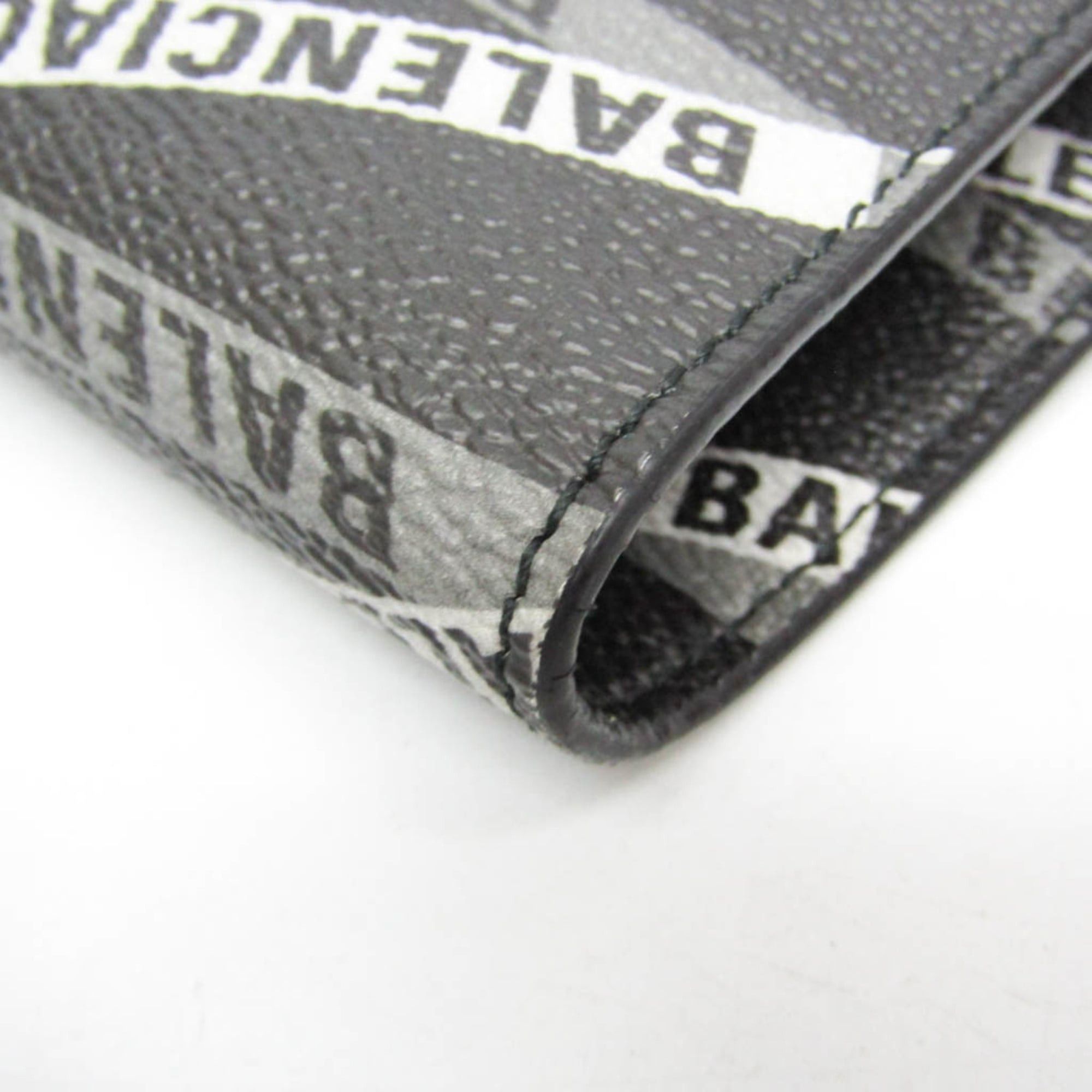 Balenciaga Balenciaga Logo Print 544310 Women,Men Leather Clutch Bag,Handbag Black,Gray Size ONE SIZE - 7 Thumbnail