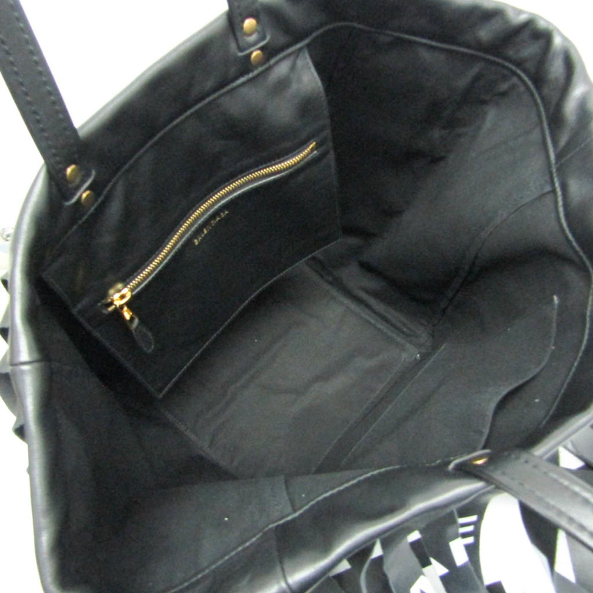 Balenciaga Balenciaga Laundry Cabas S 517843 Women,Men Leather Shoulder Bag,Tote Bag Black Size ONE SIZE - 3 Thumbnail