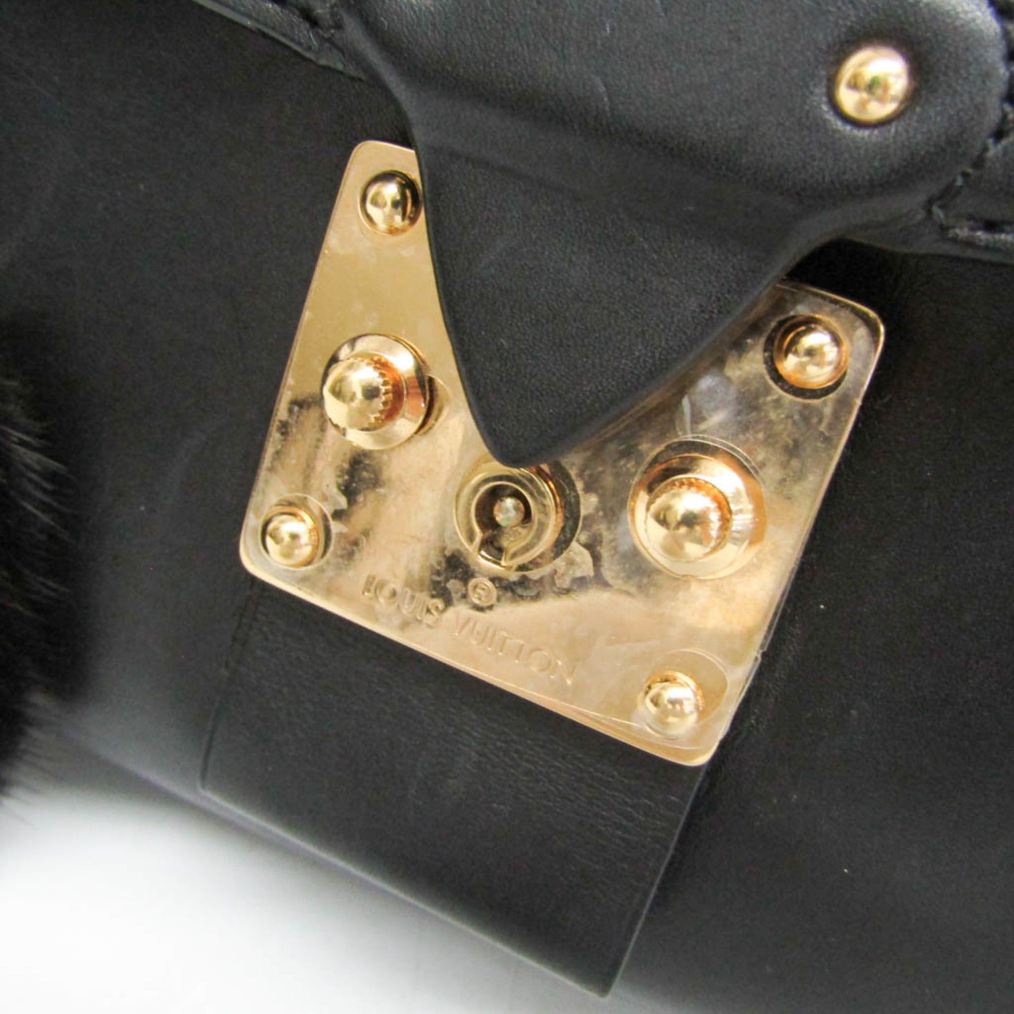 Louis Vuitton Louis Vuitton Cuir Orfevre Neo Speedy PM Women's Handbag Black Size ONE SIZE - 10 Thumbnail