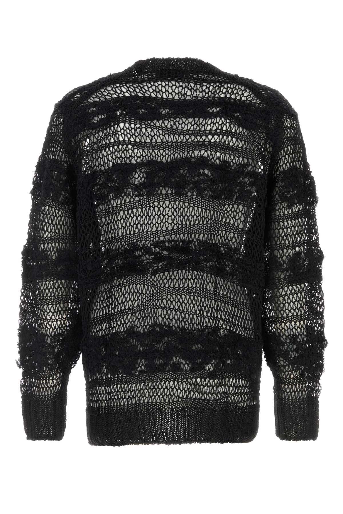 Yohji Yamamoto Black Crochet Sweater Size US L / EU 52-54 / 3 - 2 Thumbnail