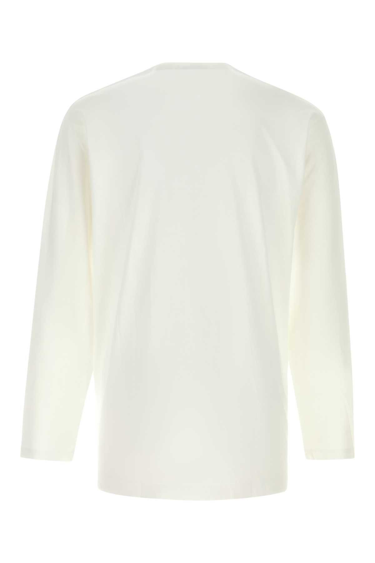Yohji Yamamoto White Cotton T-Shirt Size US L / EU 52-54 / 3 - 2 Thumbnail