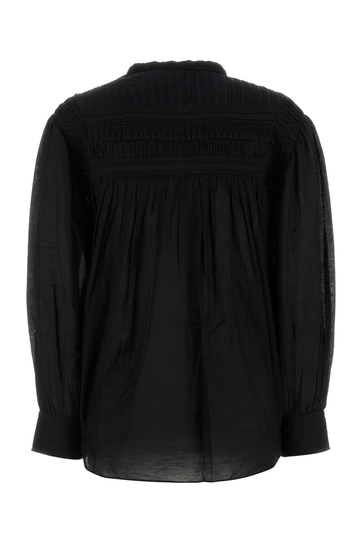 Isabel Marant Etoile Black Cotton Plalia Blouse Size M / US 6-8 / IT 42-44 - 2 Thumbnail