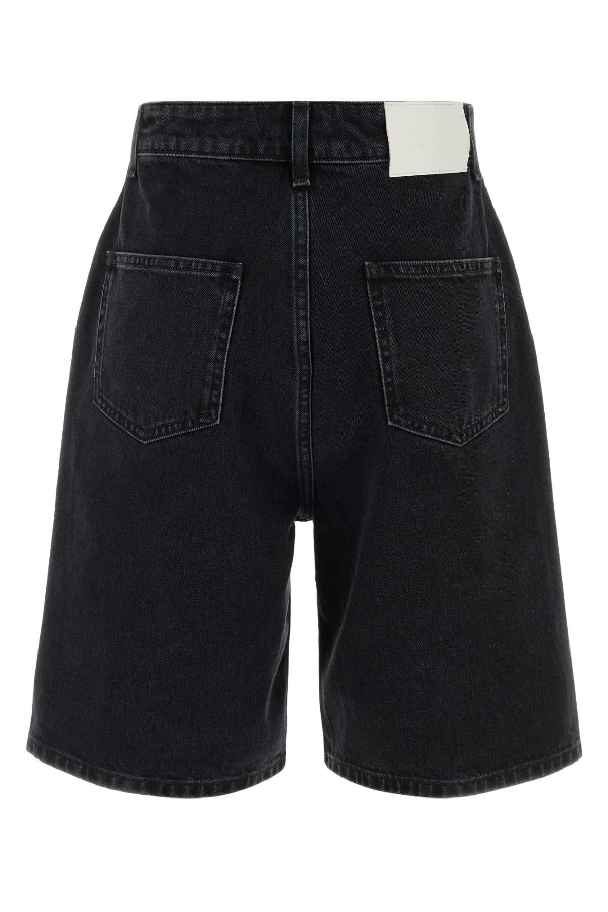 Loulou de Saison Black Denim Isu Bermuda Shorts Size 26" / US 2 / IT 38 - 2 Thumbnail