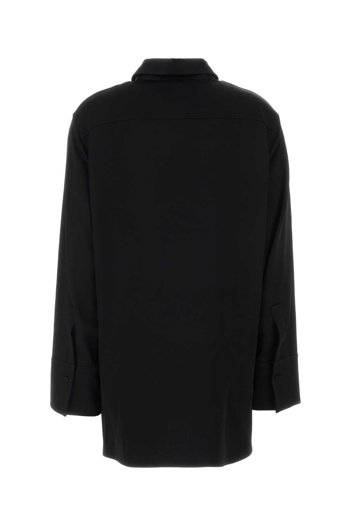 Jil Sander Black Satin Oversize Shirt Size XS / US 0-2 / IT 36-38 - 2 Thumbnail