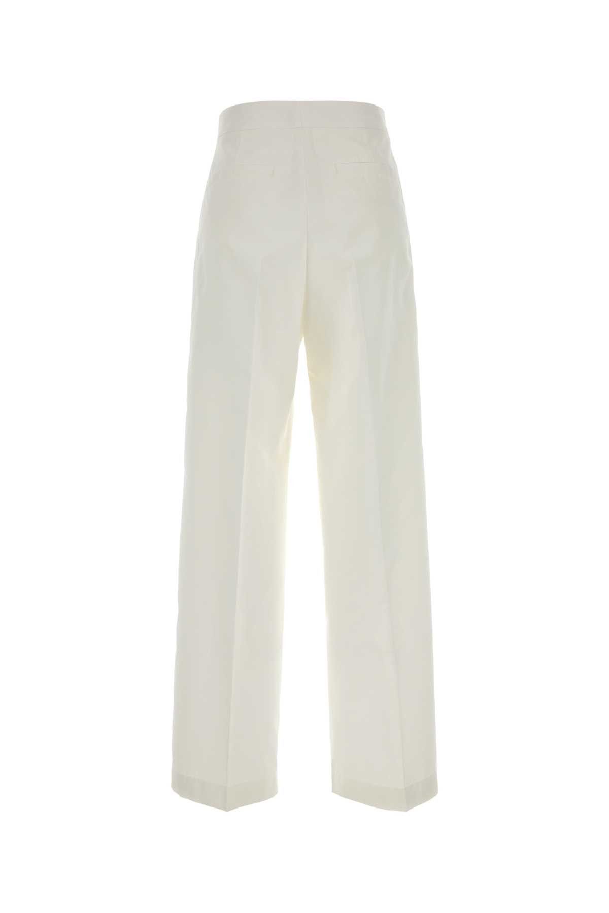 Jil Sander White Cotton Blend Pant Size 26" / US 2 / IT 38 - 2 Thumbnail