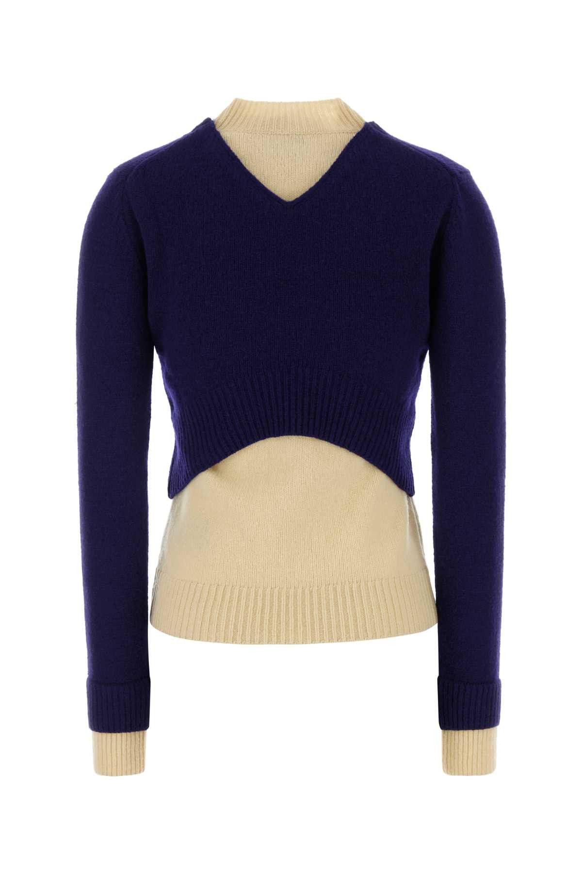 Jil Sander Navy Blue Wool Blend Sweater Size M / US 6-8 / IT 42-44 - 2 Thumbnail